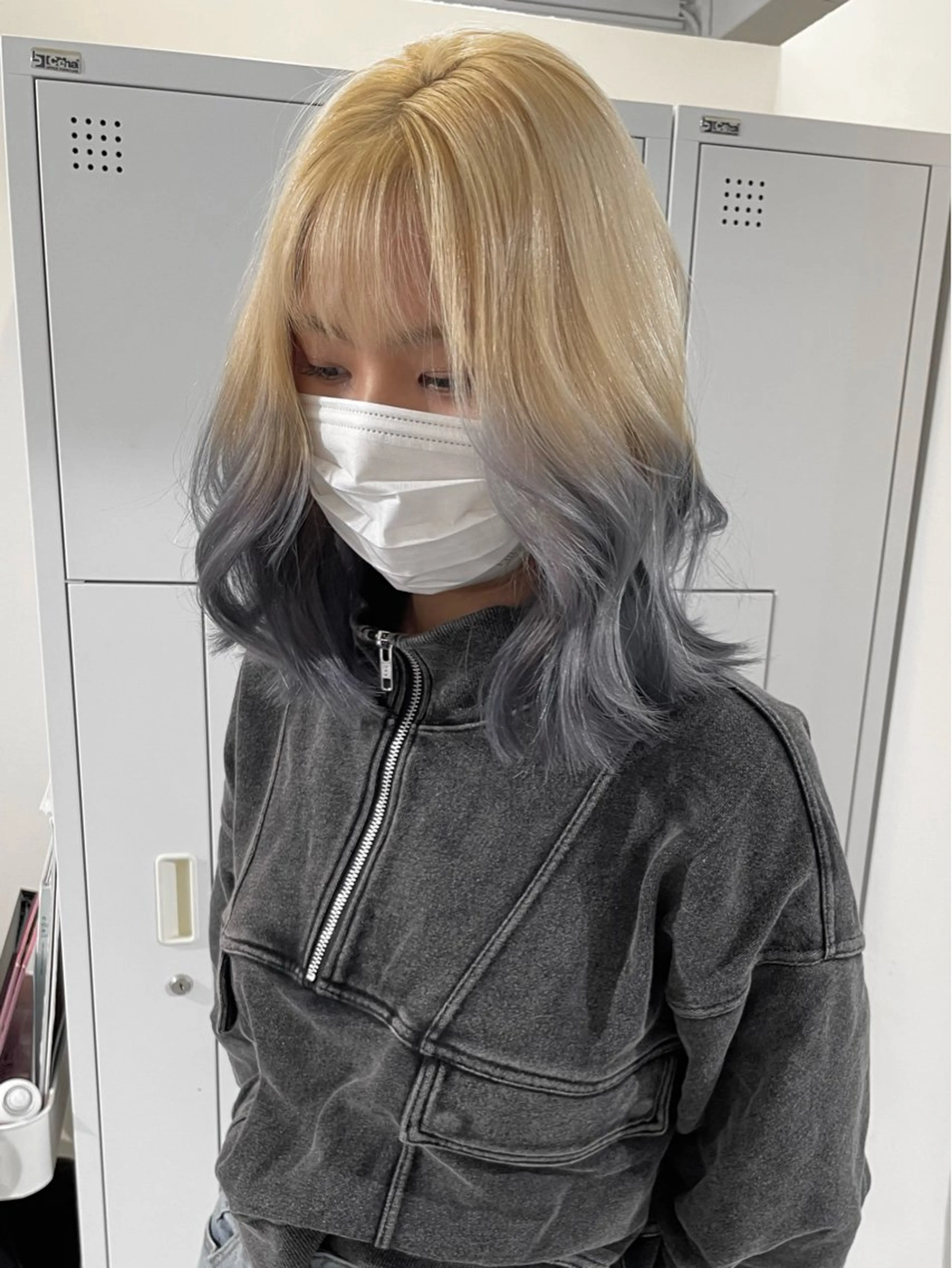 ミディアム カラー 💚色落ちまで可愛い 髪質改善カラーゆうまのヘアスタイル