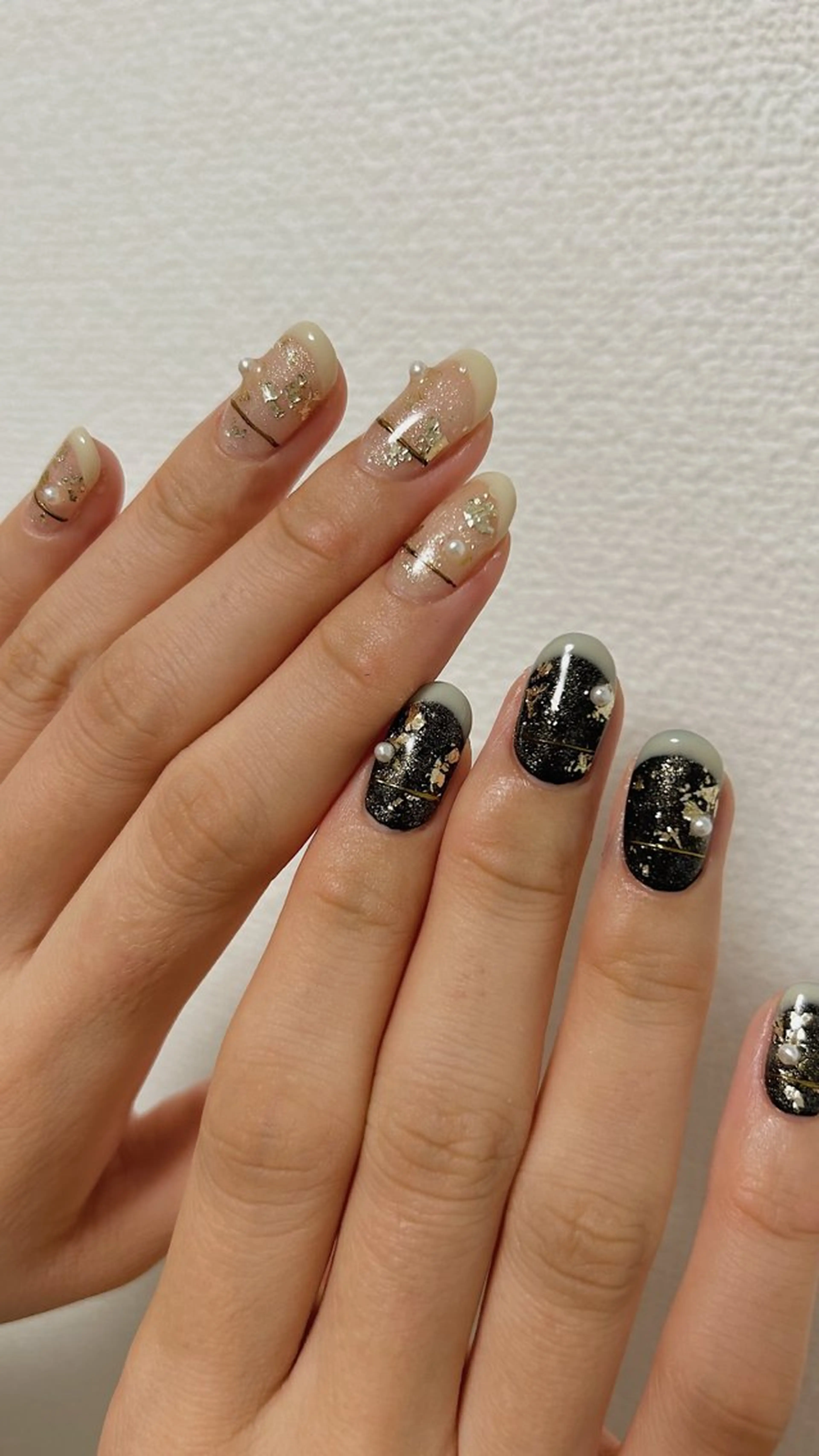 ネイル ブラウン フレンチネイル マグネットネイル ニュアンスネイル オフィスネイル ハンドネイル Lull ネイル/ HBL/ハンドケアのネイルデザイン