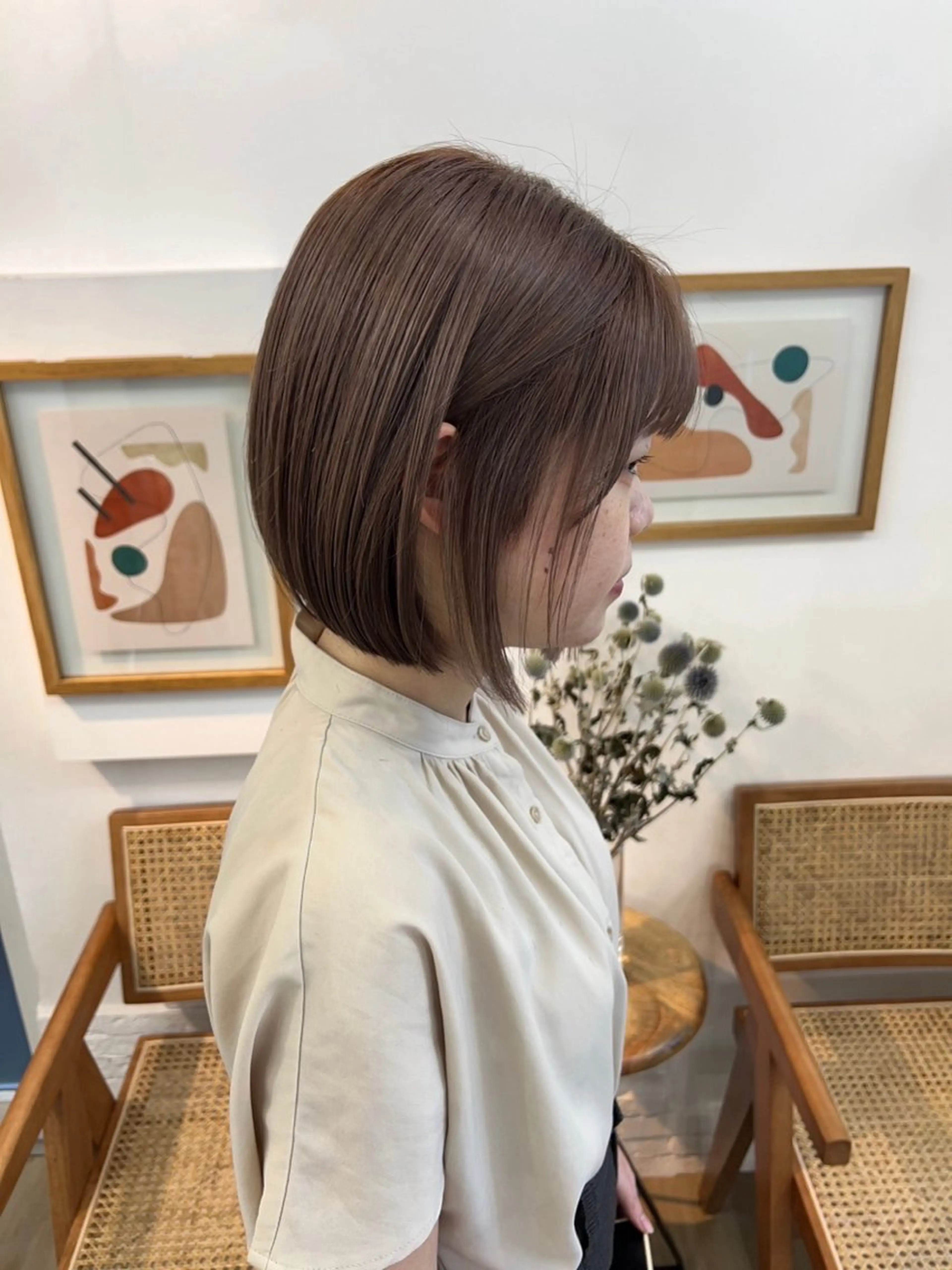ショート カラー ベージュカラー ブリーチ 透明感カラー ダブルカラー ブリーチなしカラー ✨髪質改善✨原宿 えのもと　はなのヘアスタイル