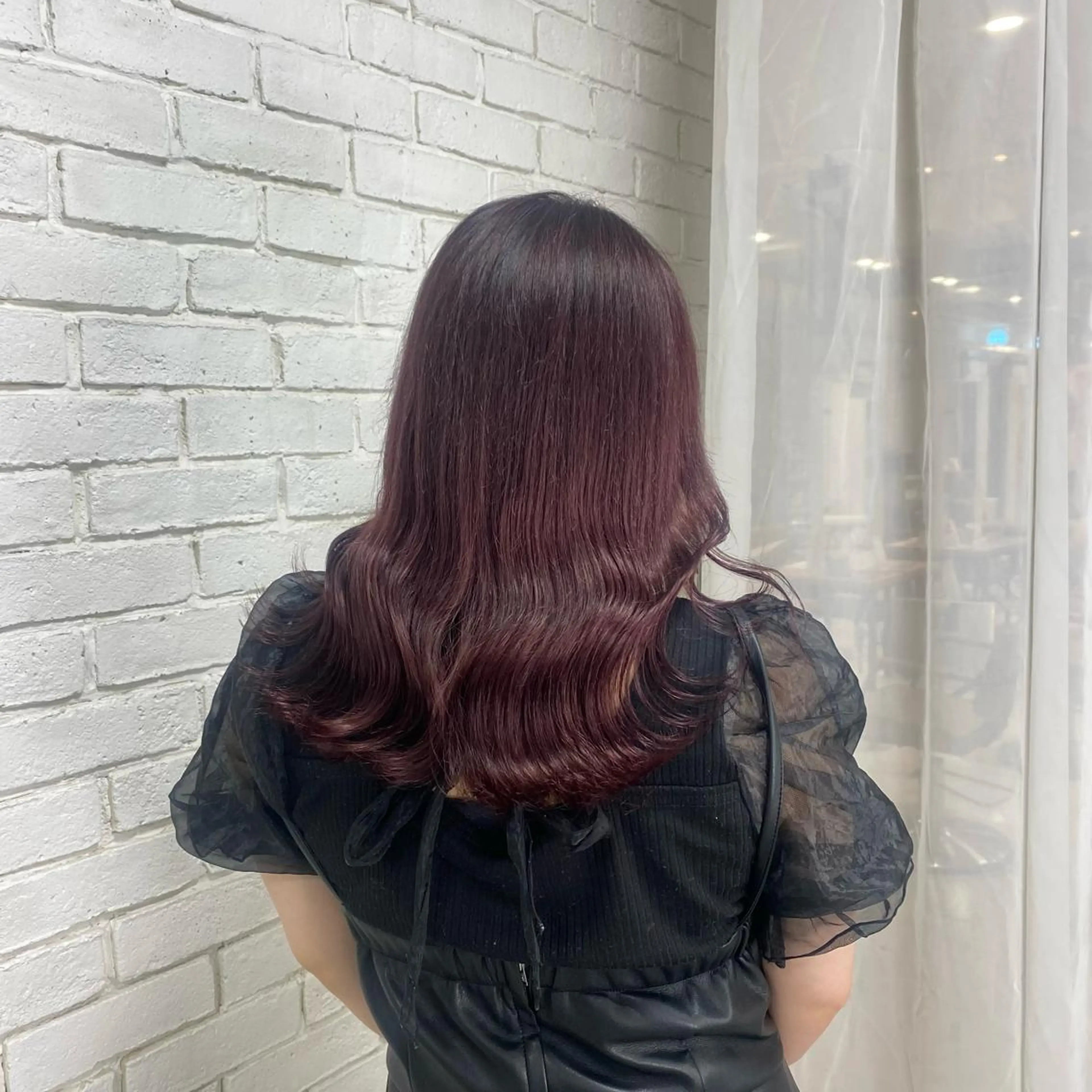 カラー ブリーチ レッドカラー nameless所属・韓国・網紅 🦋HONOKA🦋のヘアスタイル