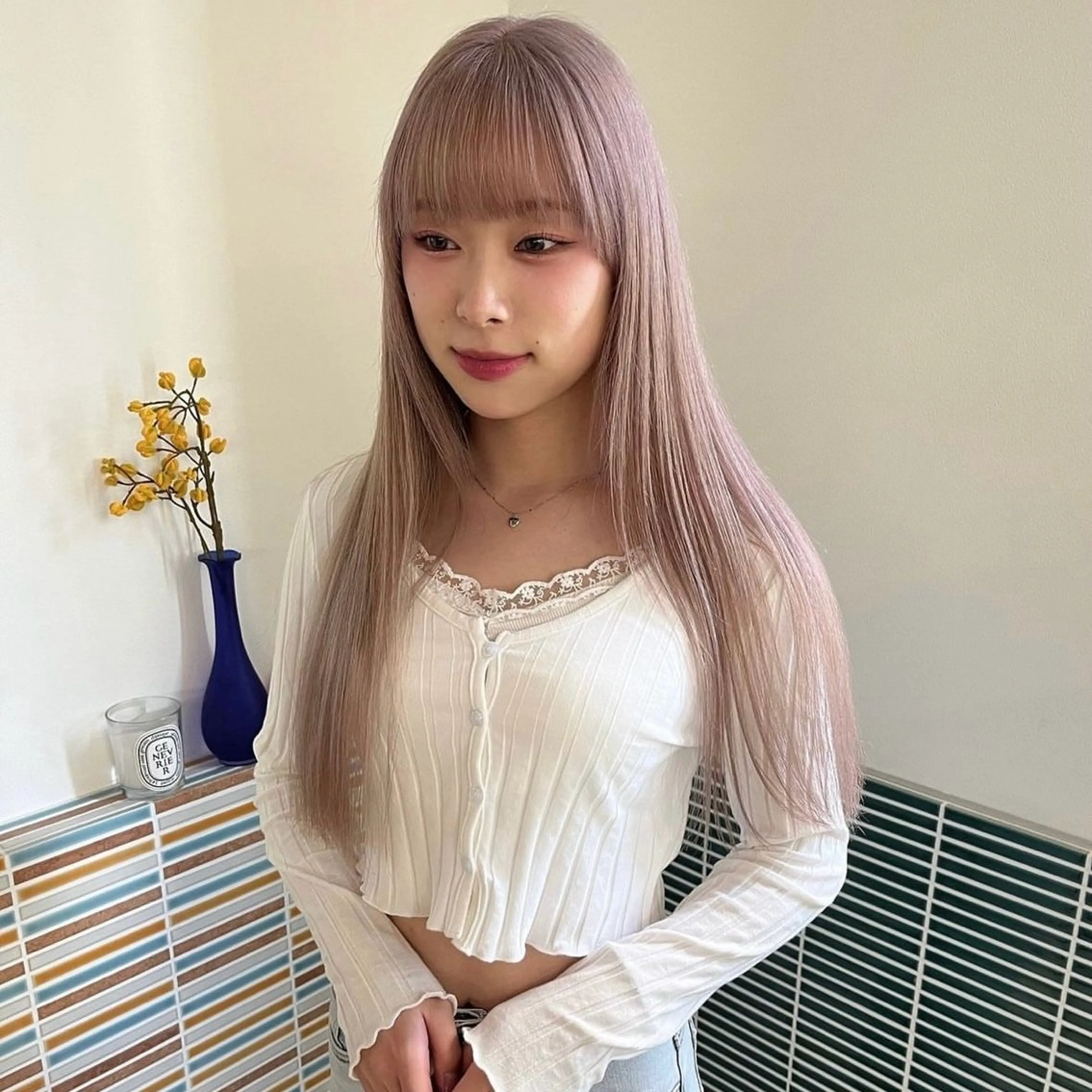 ロング カラー ヘアアレンジ ハイトーン mamiのヘアスタイル