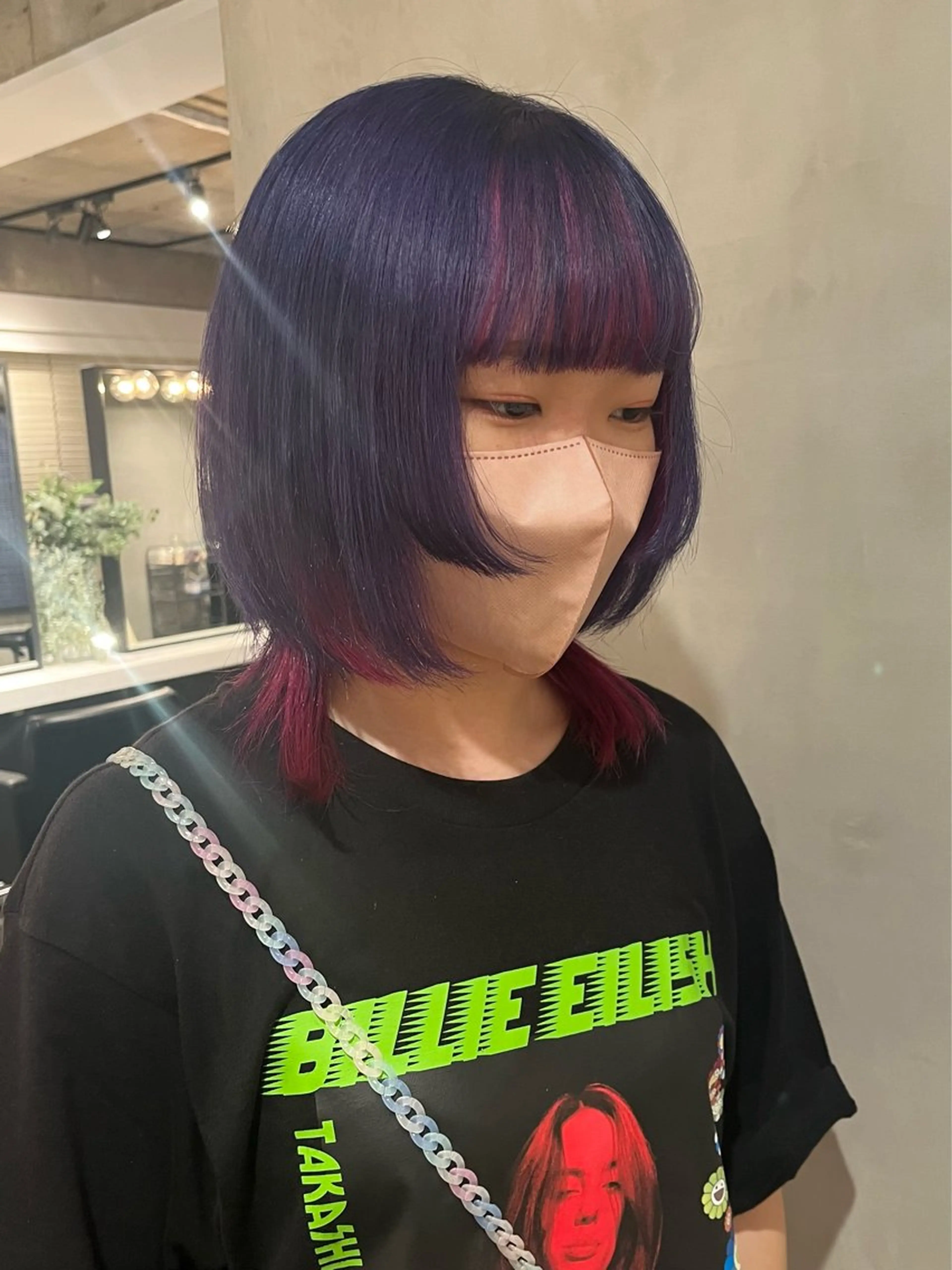 ミディアム カラー ピンクカラー パープルカラー ヘアカラー トリートメント 暖色/姫カット🎀 オタク特化🎀ゆうなのヘアスタイル