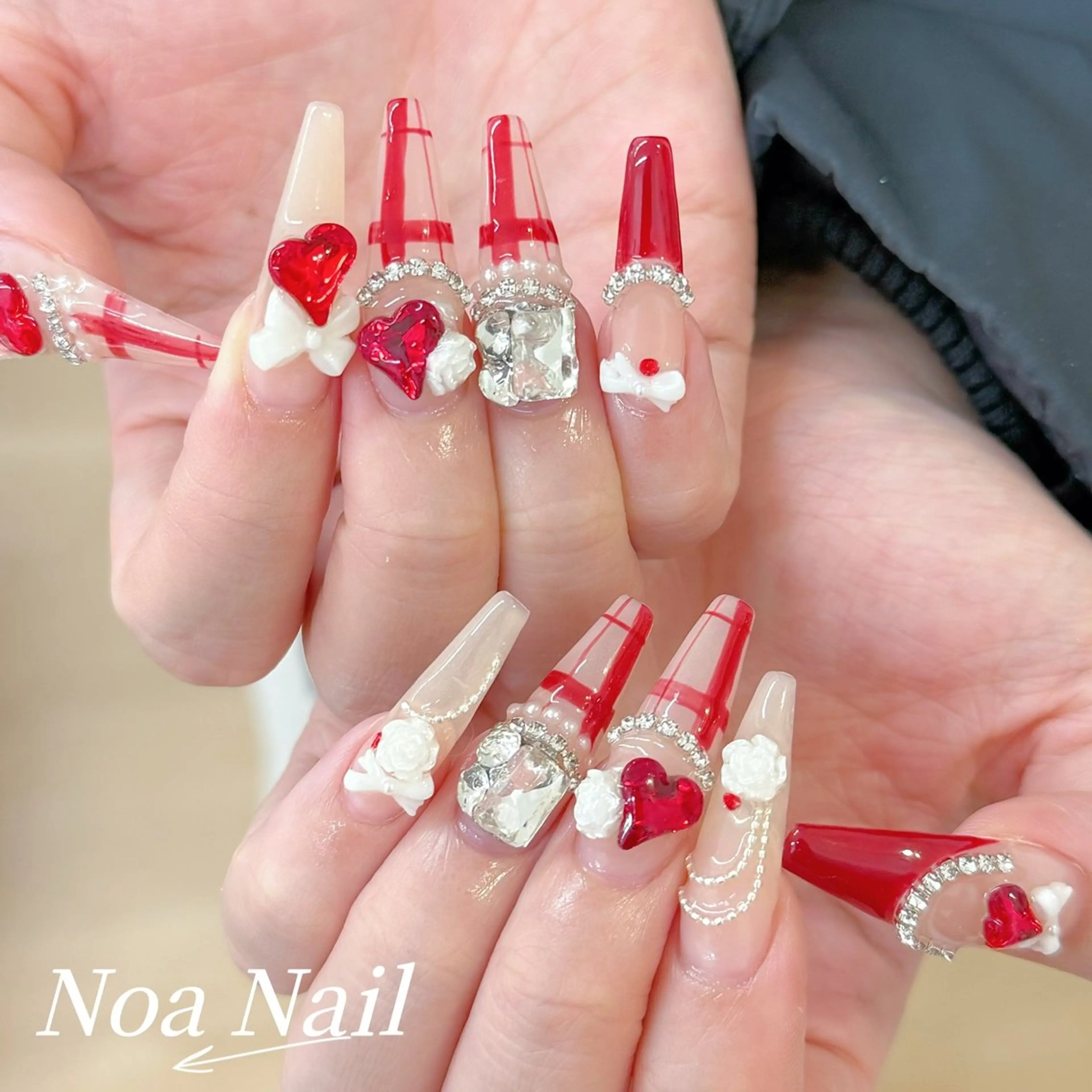 ロング 韓国風ヘア ハンドネイル Noa Nailのネイルデザイン