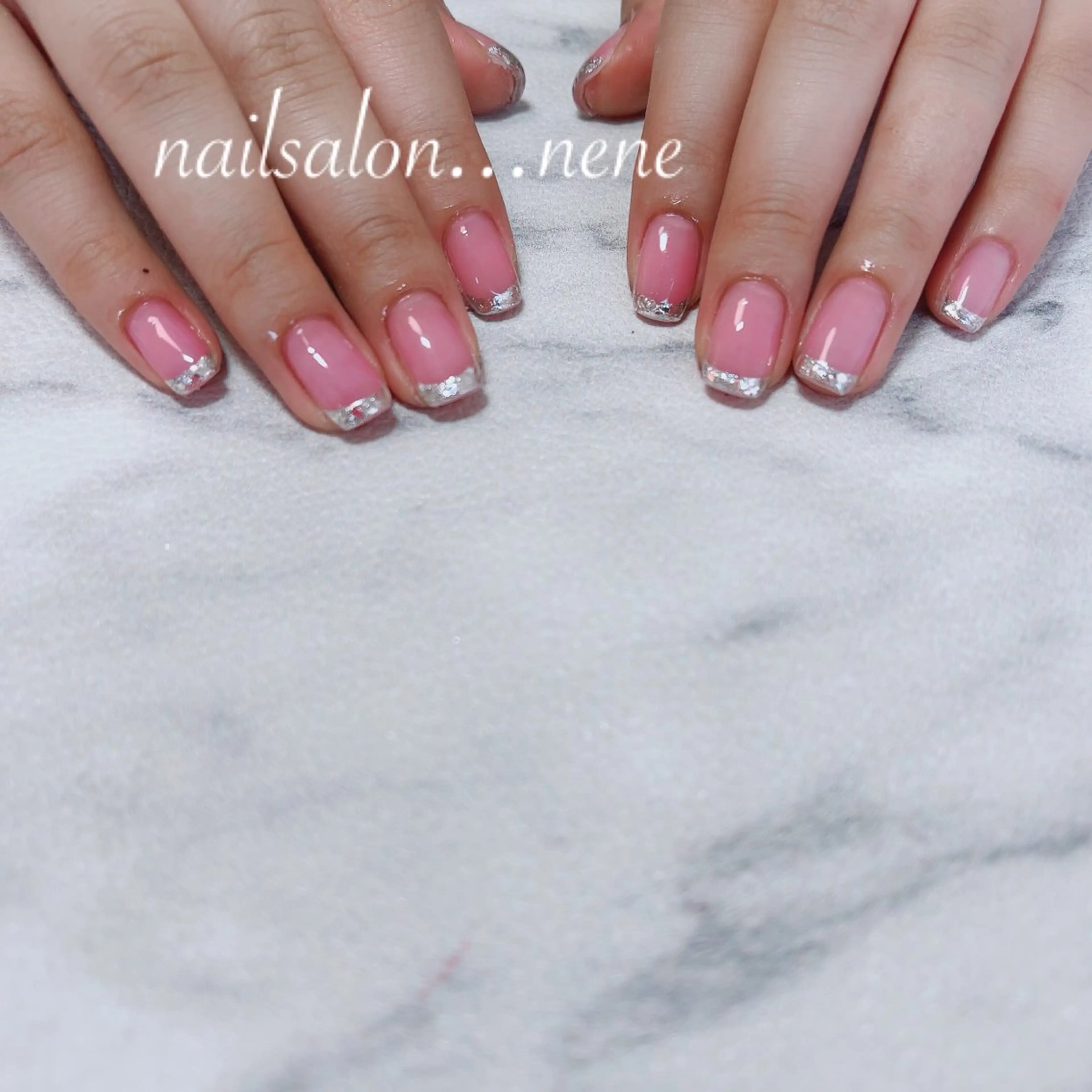 ネイル フレンチネイル ガラスフレンチ nailsalon ...neneのネイルデザイン