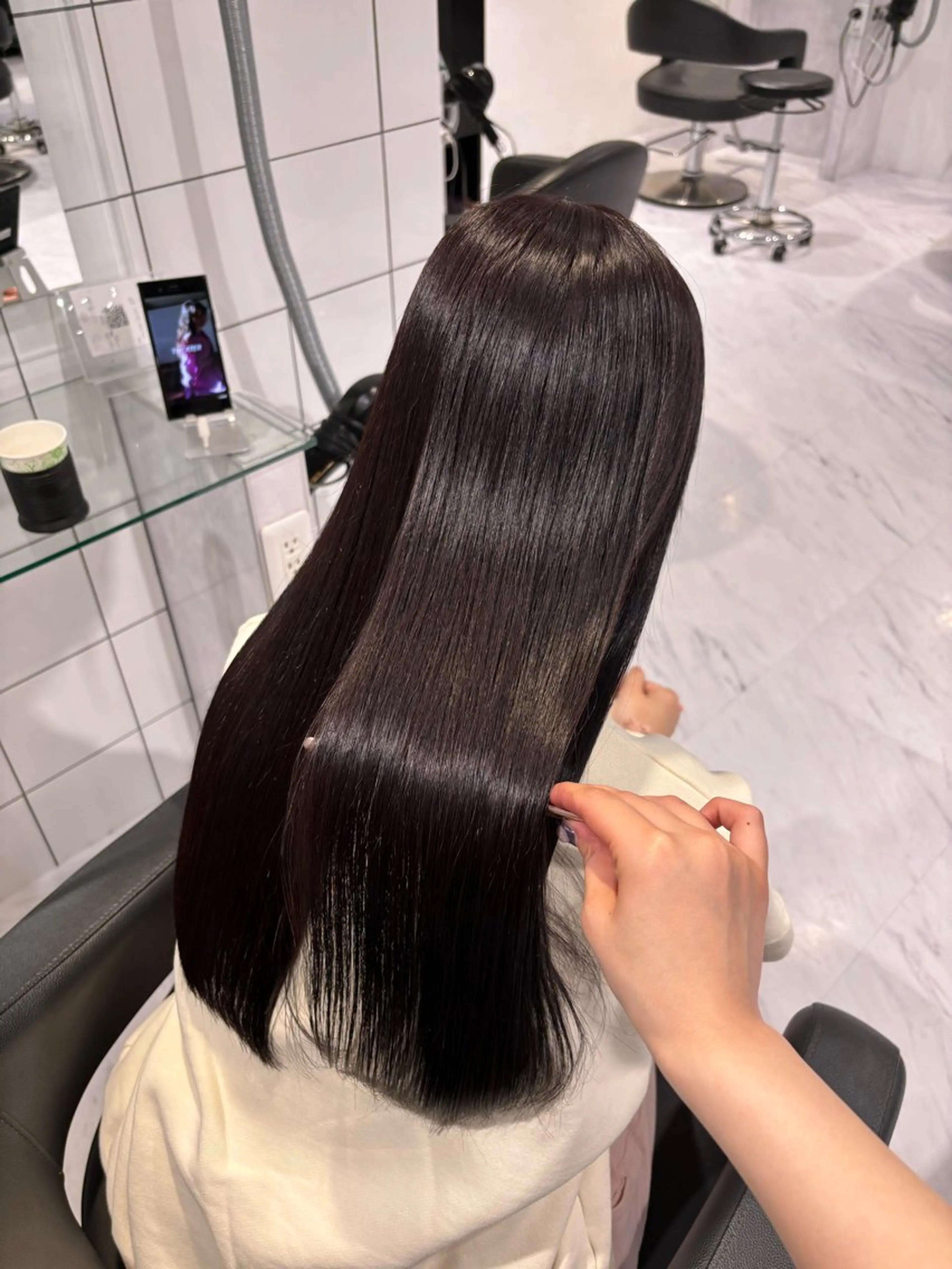 ロング カラー ヘアカラー トリートメント ヘッドスパ ヘアセット 表参道♡暗髪^ྀི 艶カラー♡アユミのヘアスタイル