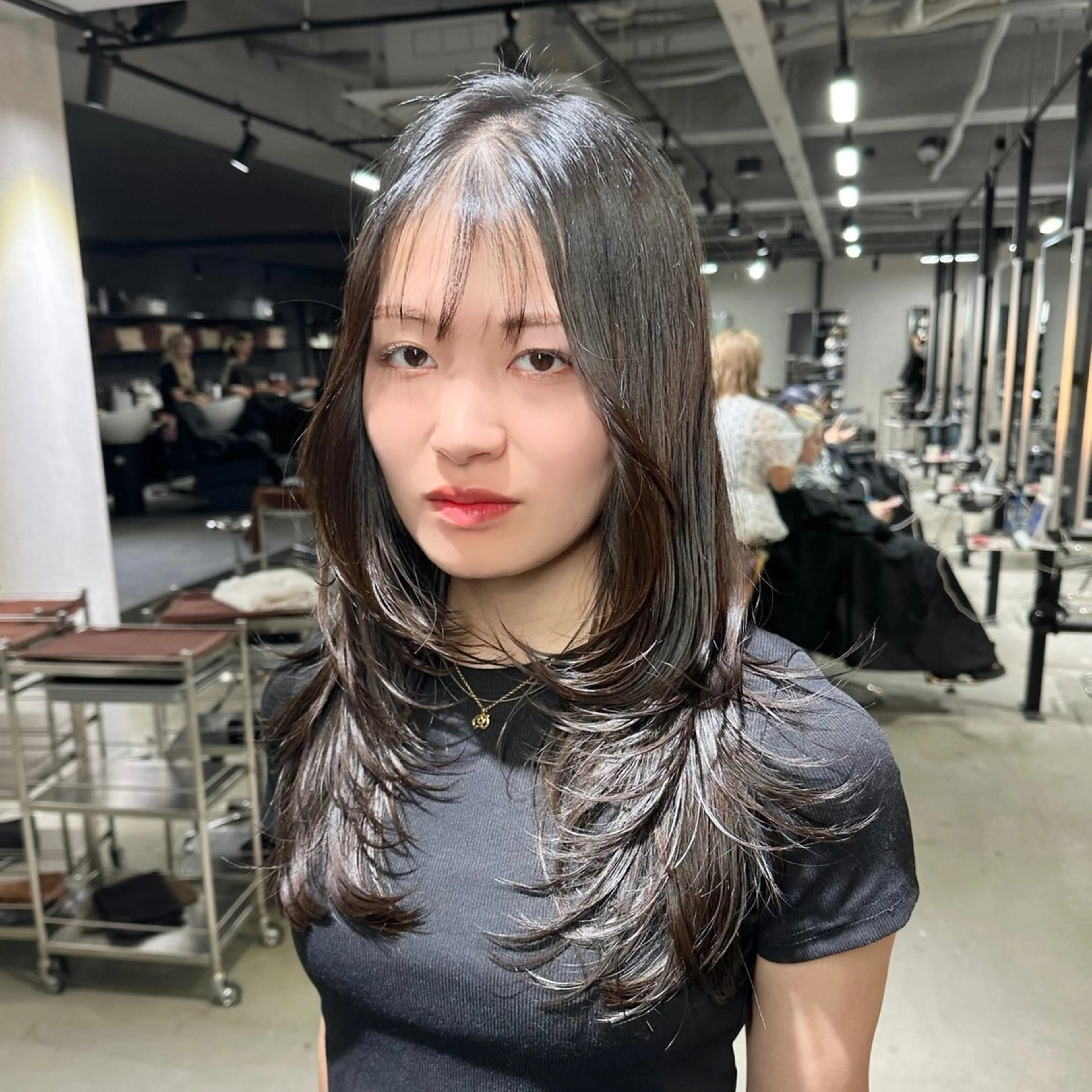 セミロング ケアカラー ボブ 髪質改善 レイヤーカット トリートメント カット ヘアカラー トリートメント 艶髪カラー/レイヤ ー支持No.1renのヘアスタイル