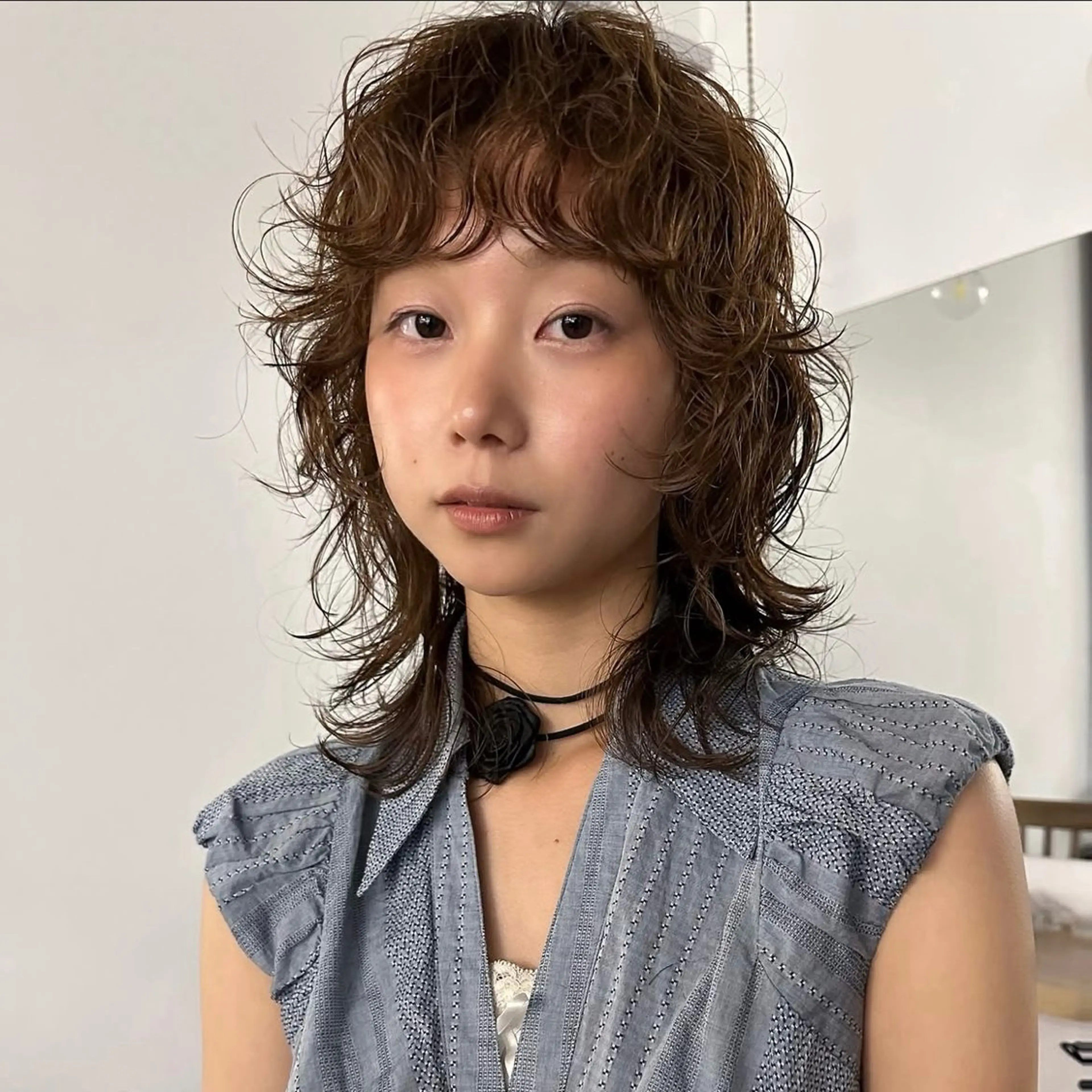 ミディアム パーマ レイヤーカット カット パーマ Kaede🍁 FILMS 渋谷のヘアスタイル