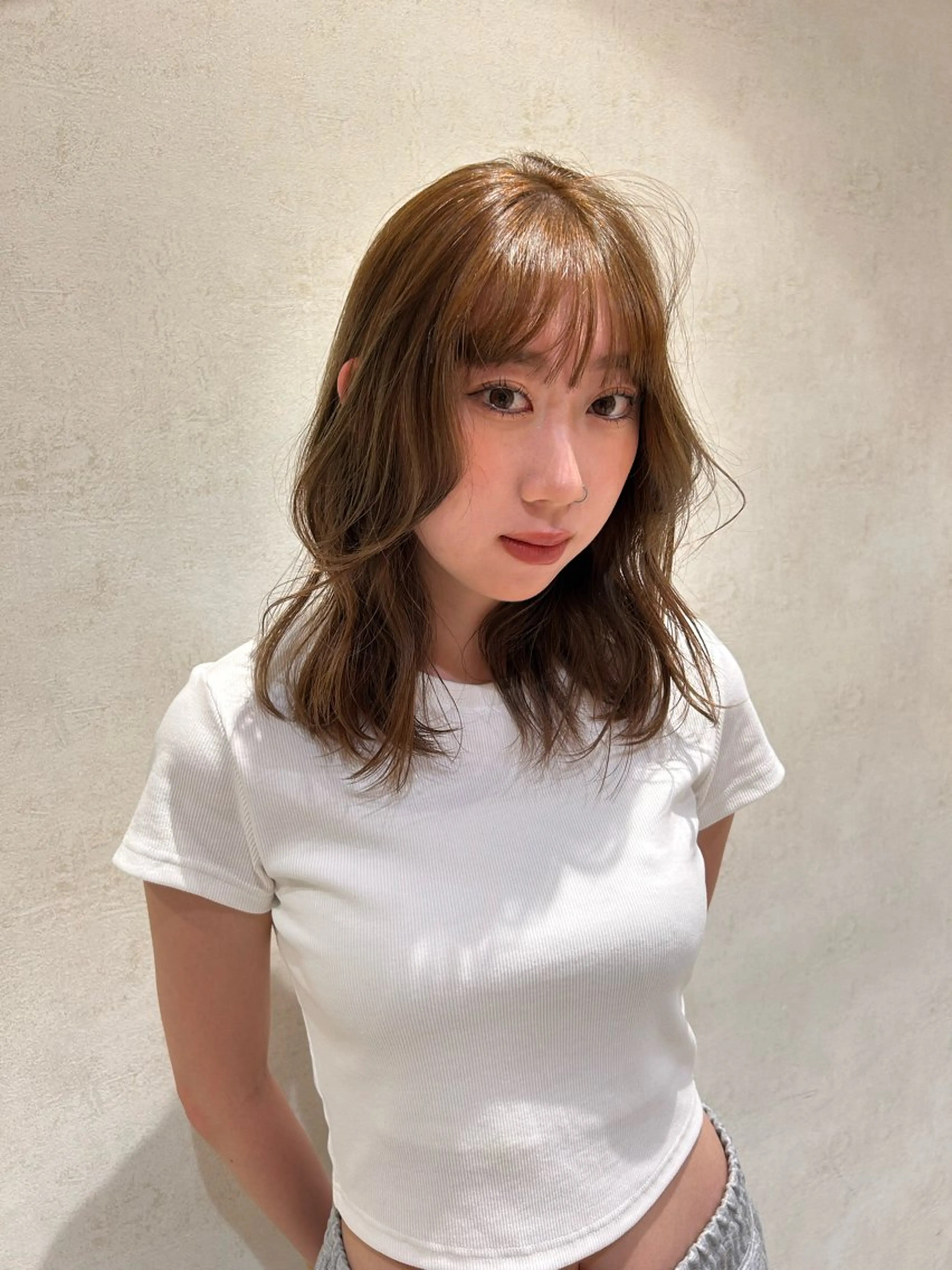 セミロング カラー ヘアカラー 透明感カラー/ 似合わせカラー/藤沢のヘアスタイル