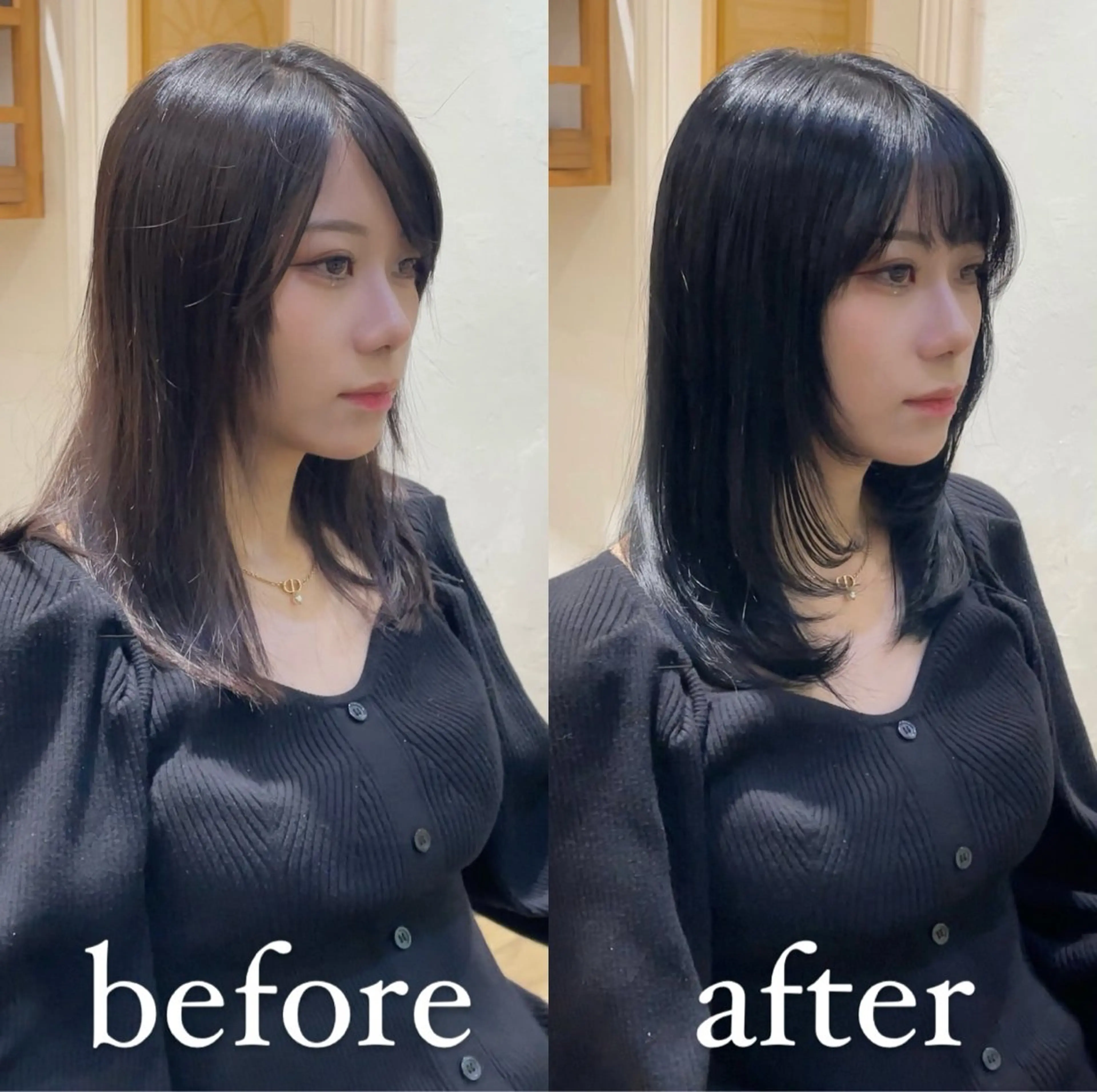 ミディアム カラー ミディアムレイヤー 黒髪 ブリーチ ケアブリーチ 透明感カラー カット ヘアカラー トリートメント ヘッドスパ 大人可愛い透明感🌟 小顔・韓国髪🌟野中のヘアスタイル