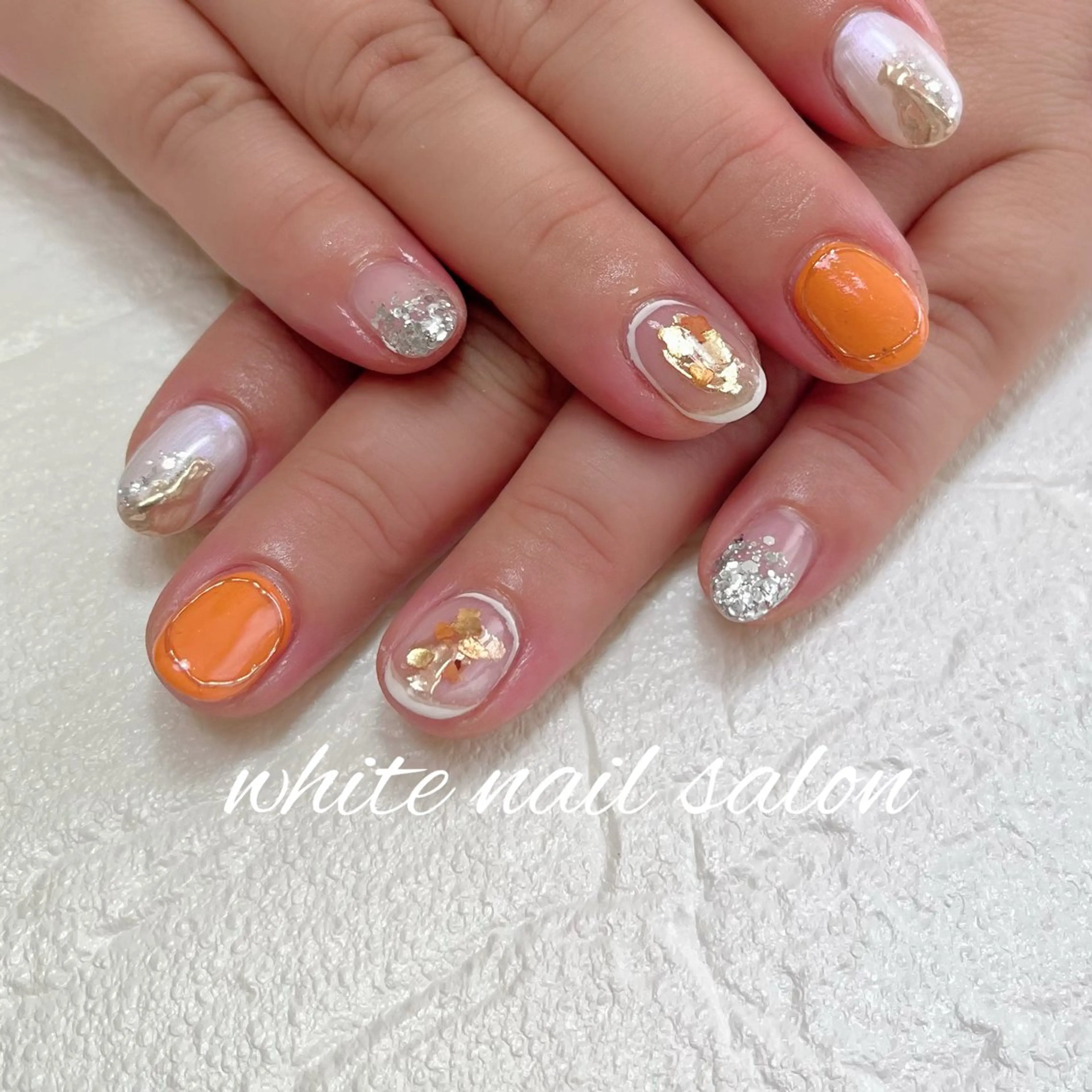 ネイル フットネイル ジェルネイル ハードジェル ラメ(グリッター) 持ち込み ハンドネイル white nail salonのネイルデザイン