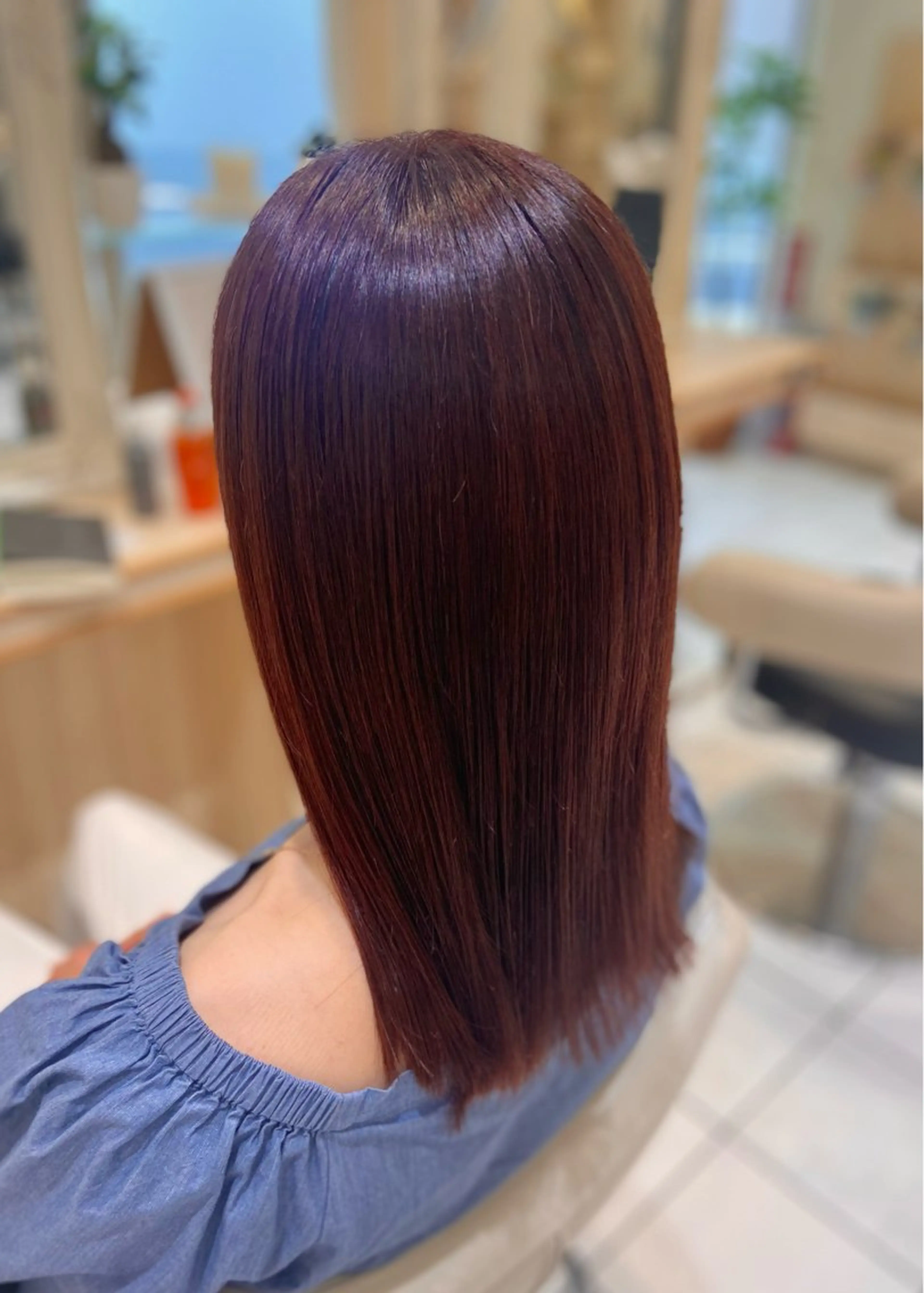 セミロング カラー ブラウンカラー パープルカラー 美髪の錬金術師🧙 縮毛矯正/嶽 涼太のヘアスタイル