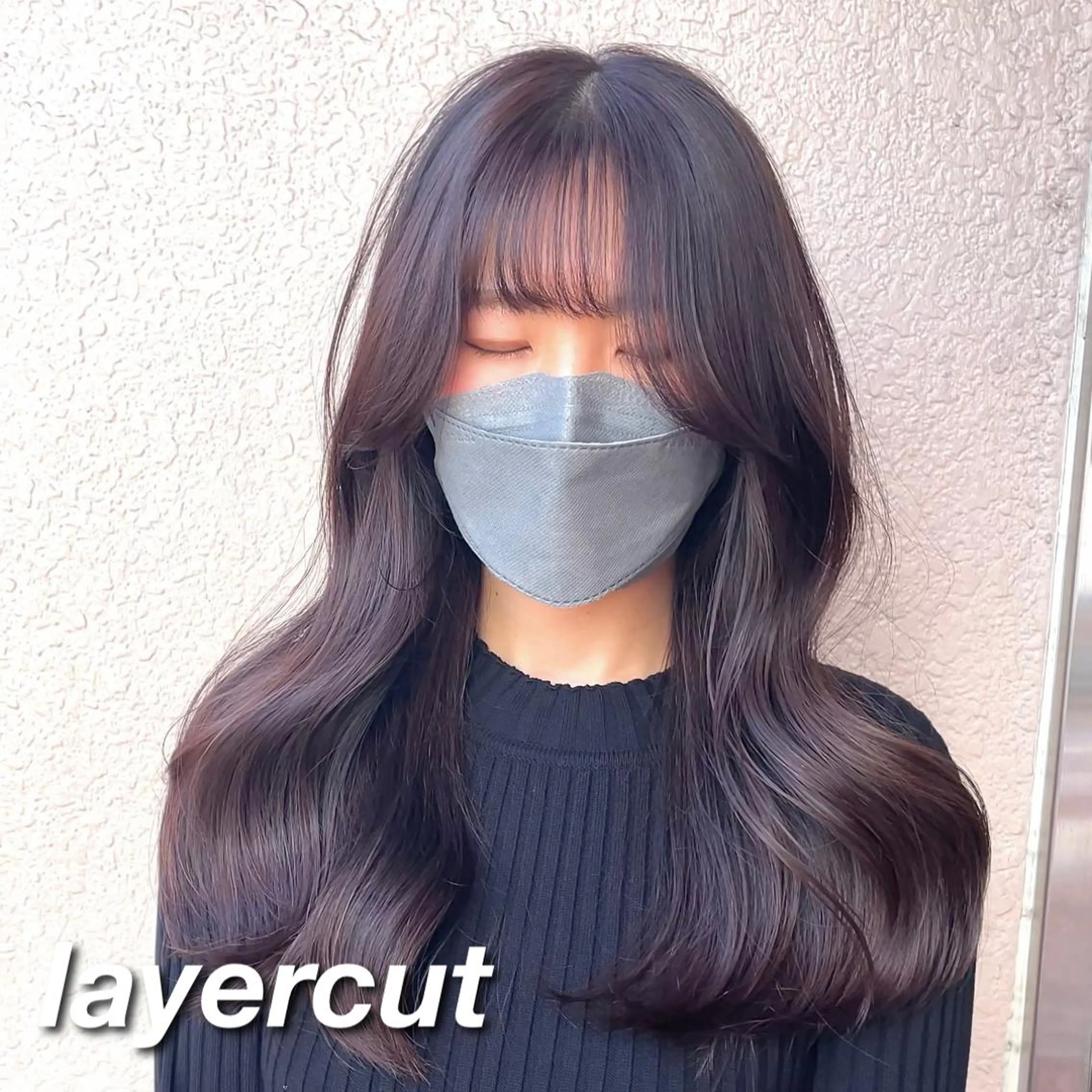 ミディアム ヘアアレンジ カット ヘアカラー トリートメント layercut✂️ 韓国ヘア/髪質改善のヘアスタイル