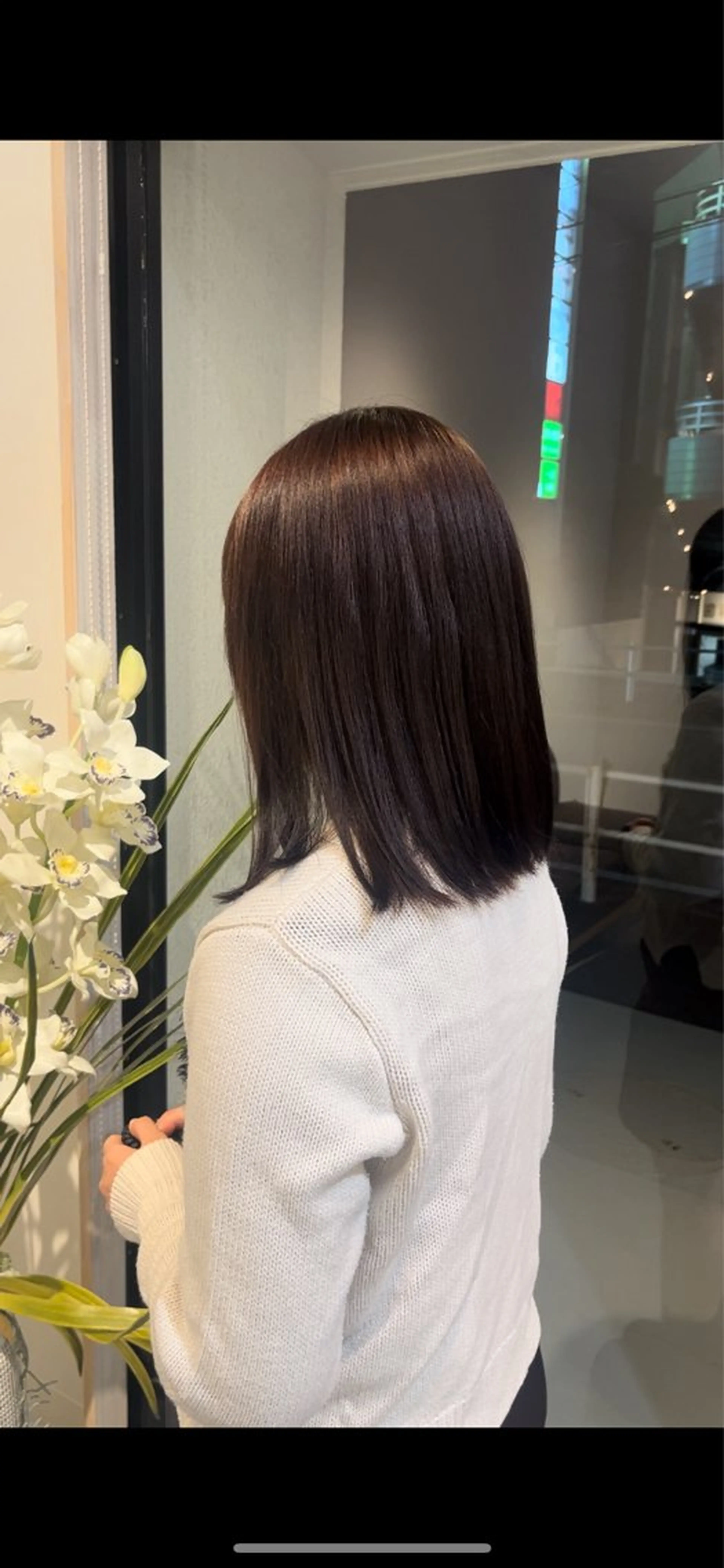 ミディアム カラー ブラウンカラー 米澤 奈央のヘアスタイル