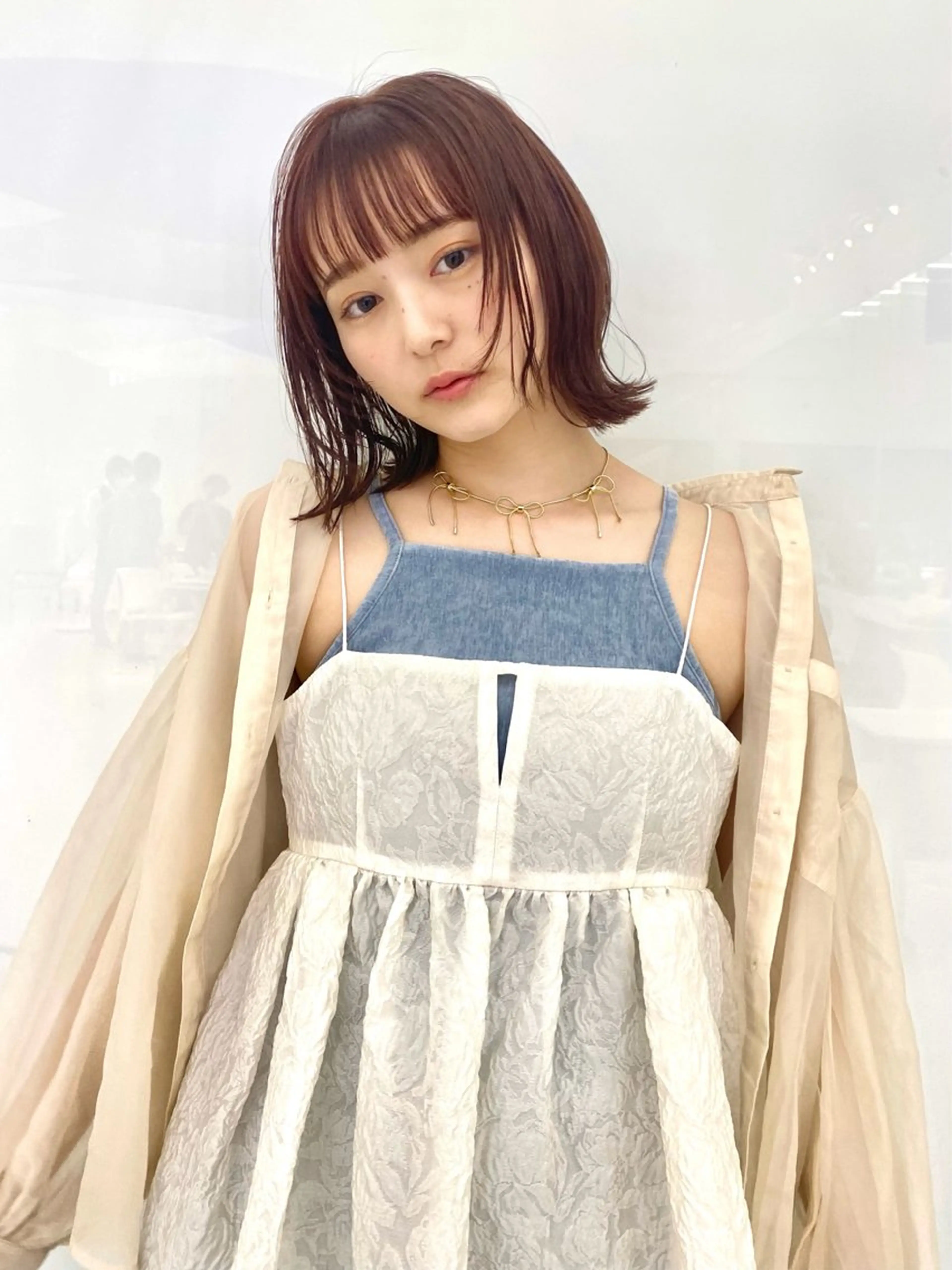 ショート カラー ブリーチ ブリーチなしカラー レイヤーカット Kureha/ネイル レイヤー/酸性縮毛のヘアスタイル