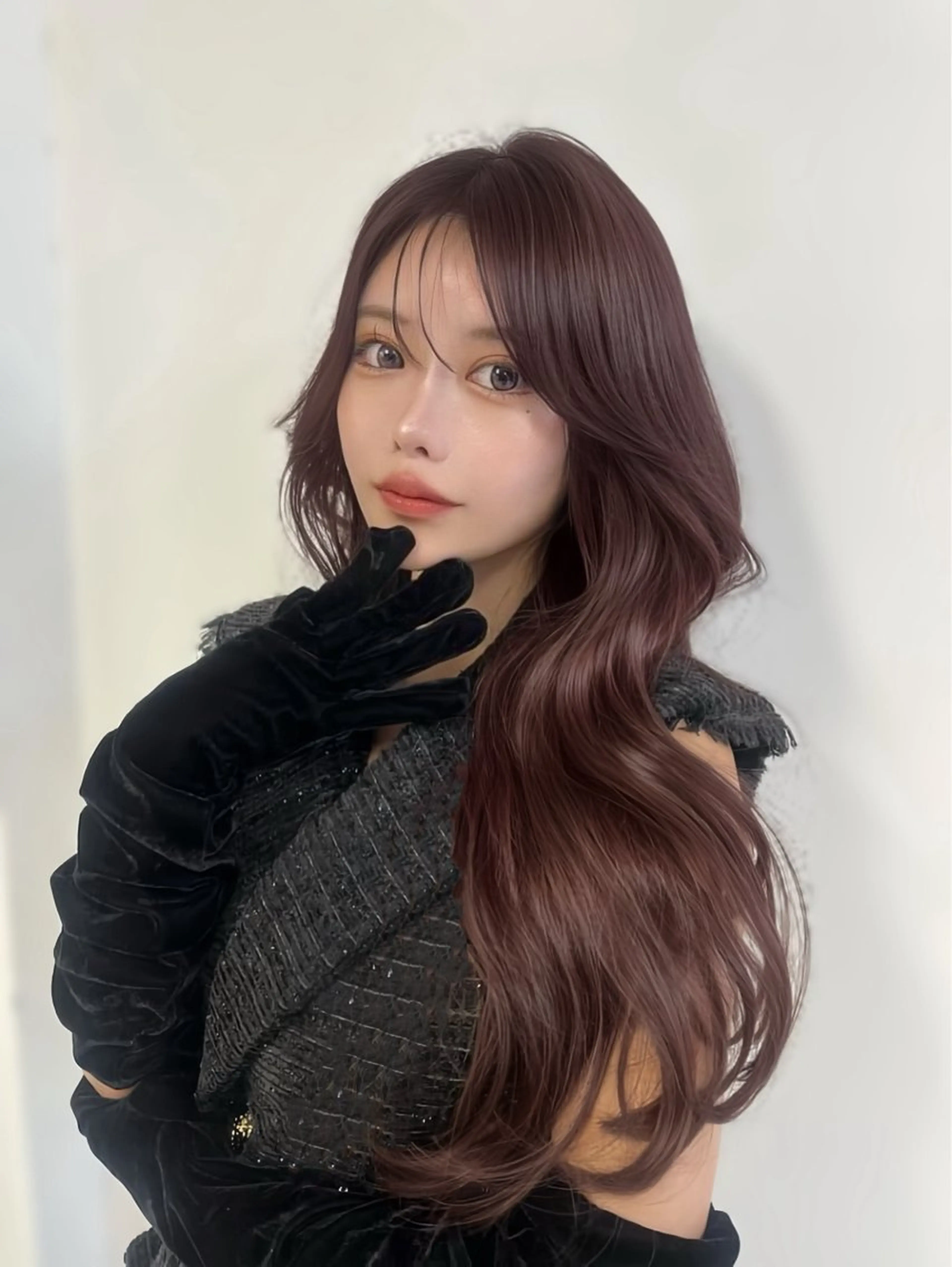 セミロング 韓国メンズ特化 ダウン・毛流れパーマのヘアスタイル