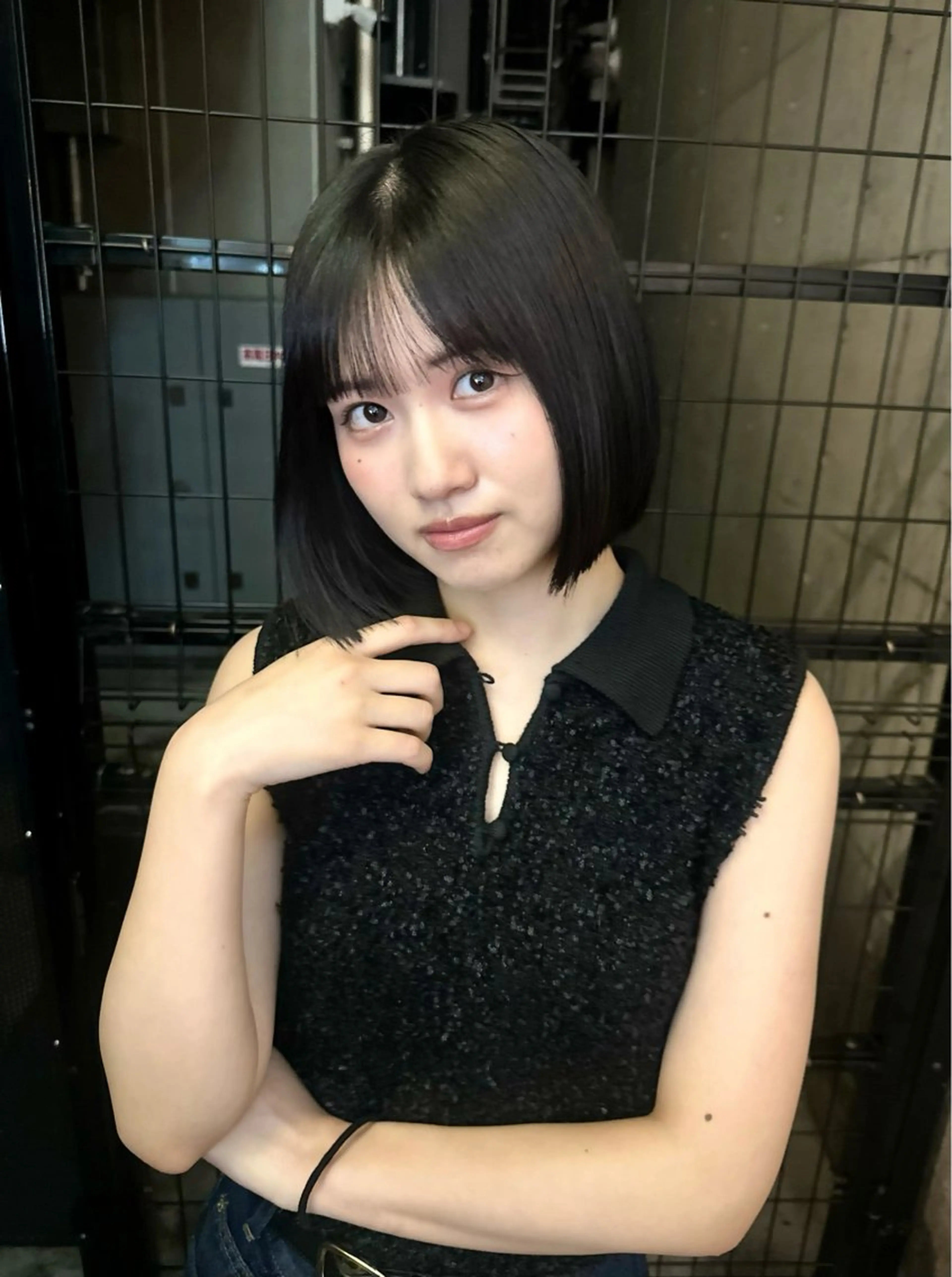 ミディアム カラー 黒髪 ブルーカラー ブルーブラック ボブ カット ヘアカラー トリートメント 似合わせ小顔ショート /akane🐰♥️のヘアスタイル