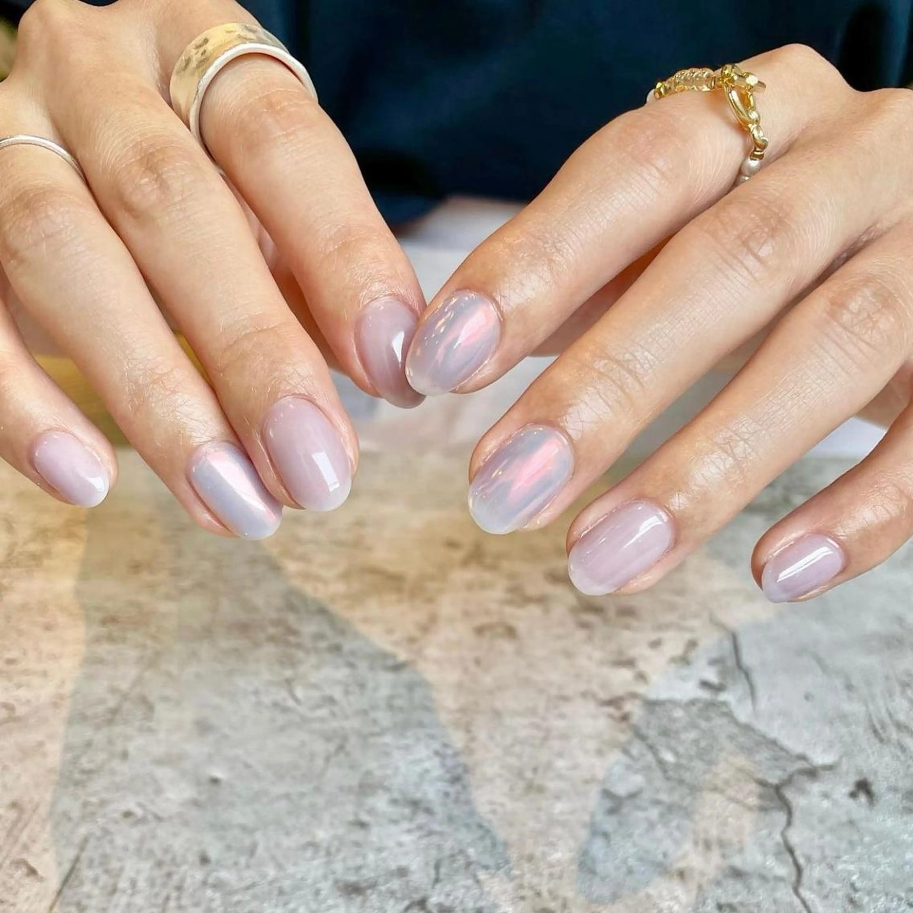 ネイル オーロラネイル ワンカラーネイル ハンドネイル calla nailのネイルデザイン