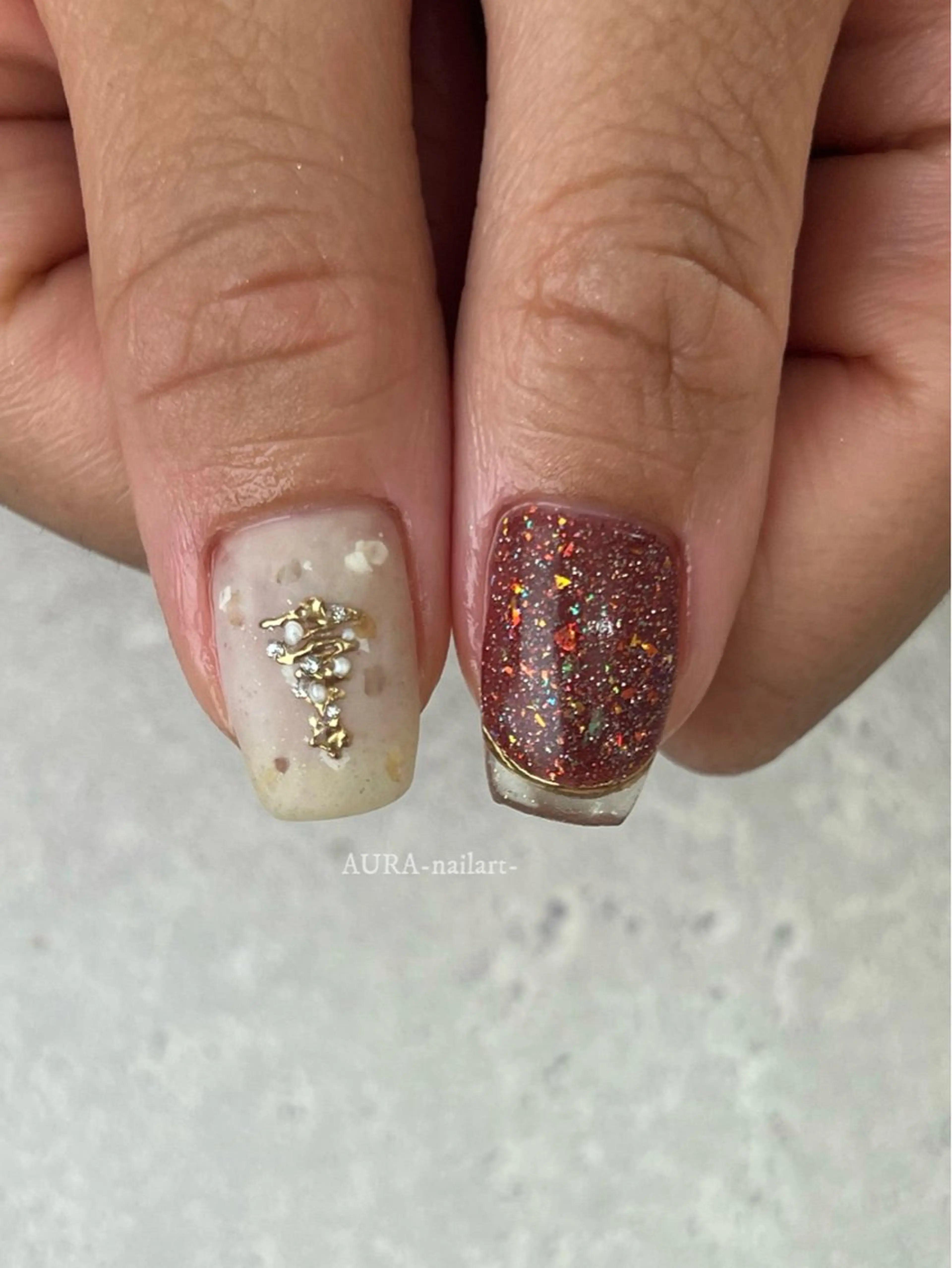 ネイル ハンドネイル フットネイル AURA nailartのネイルデザイン