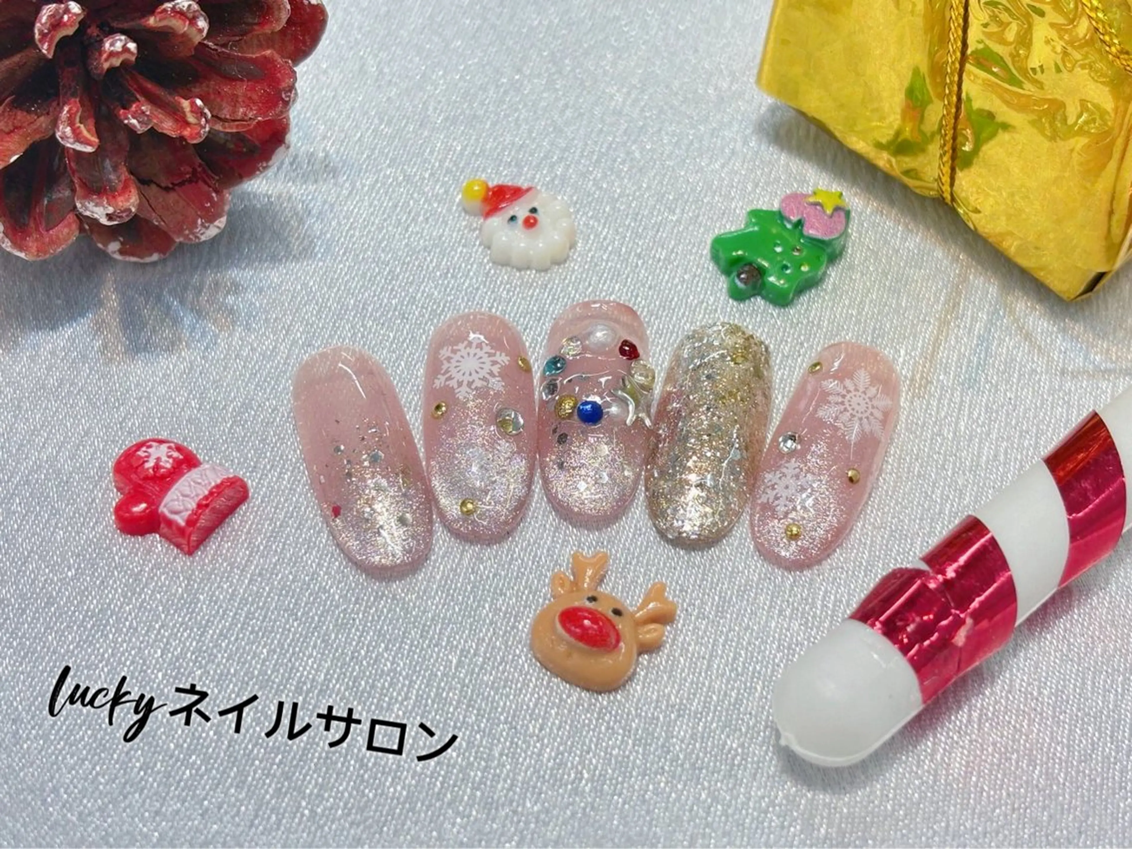 ネイル アートネイル チークネイル 長さ出し フットネイル ジェルネイル ラッキーネイルサロン 西川口東口店のネイルデザイン