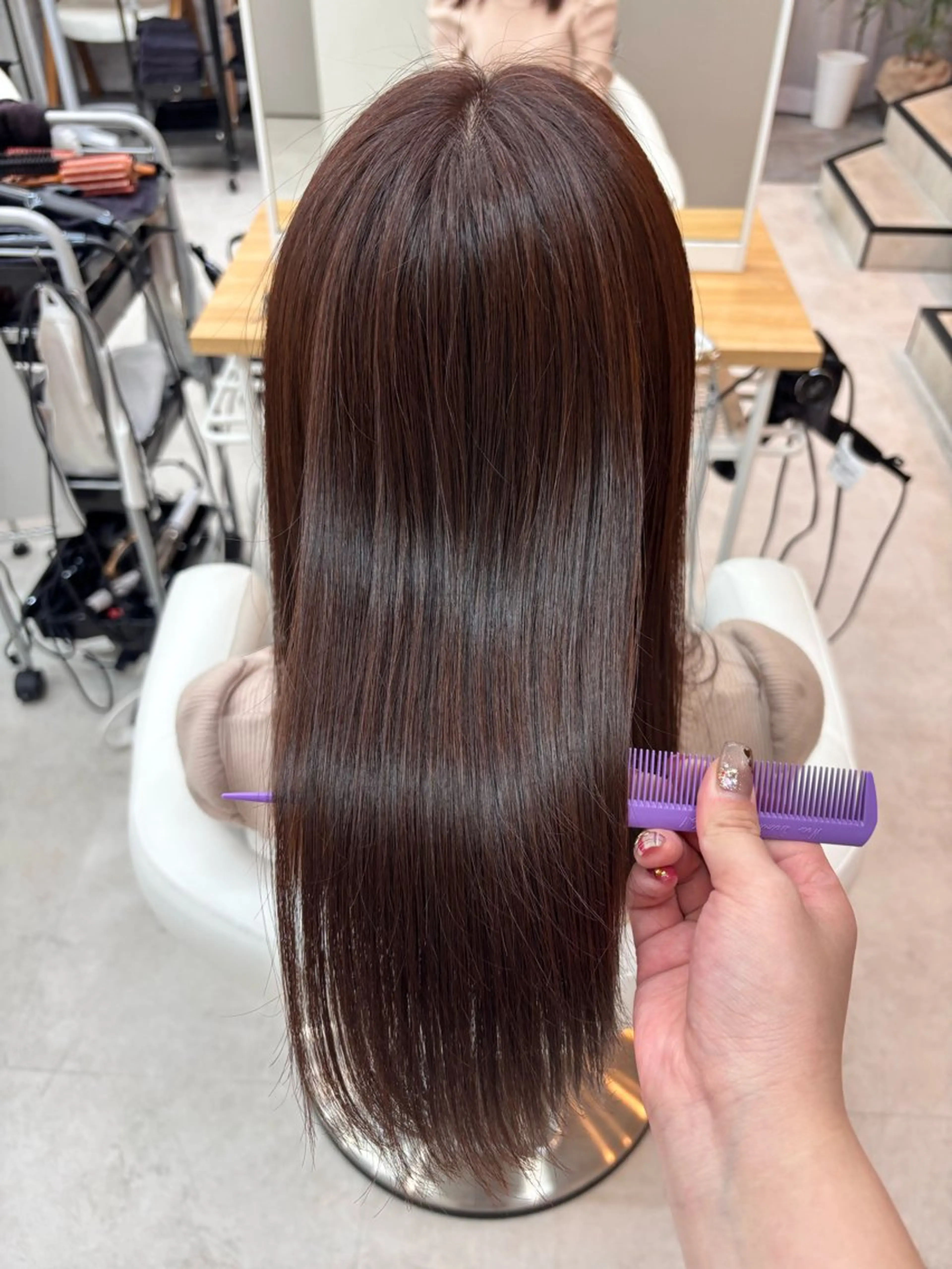 セミロング ヘアカラー トリートメント ヘアセット 𝗆𝗂𝗒𝗎 🐈‍⬛🎀のヘアスタイル