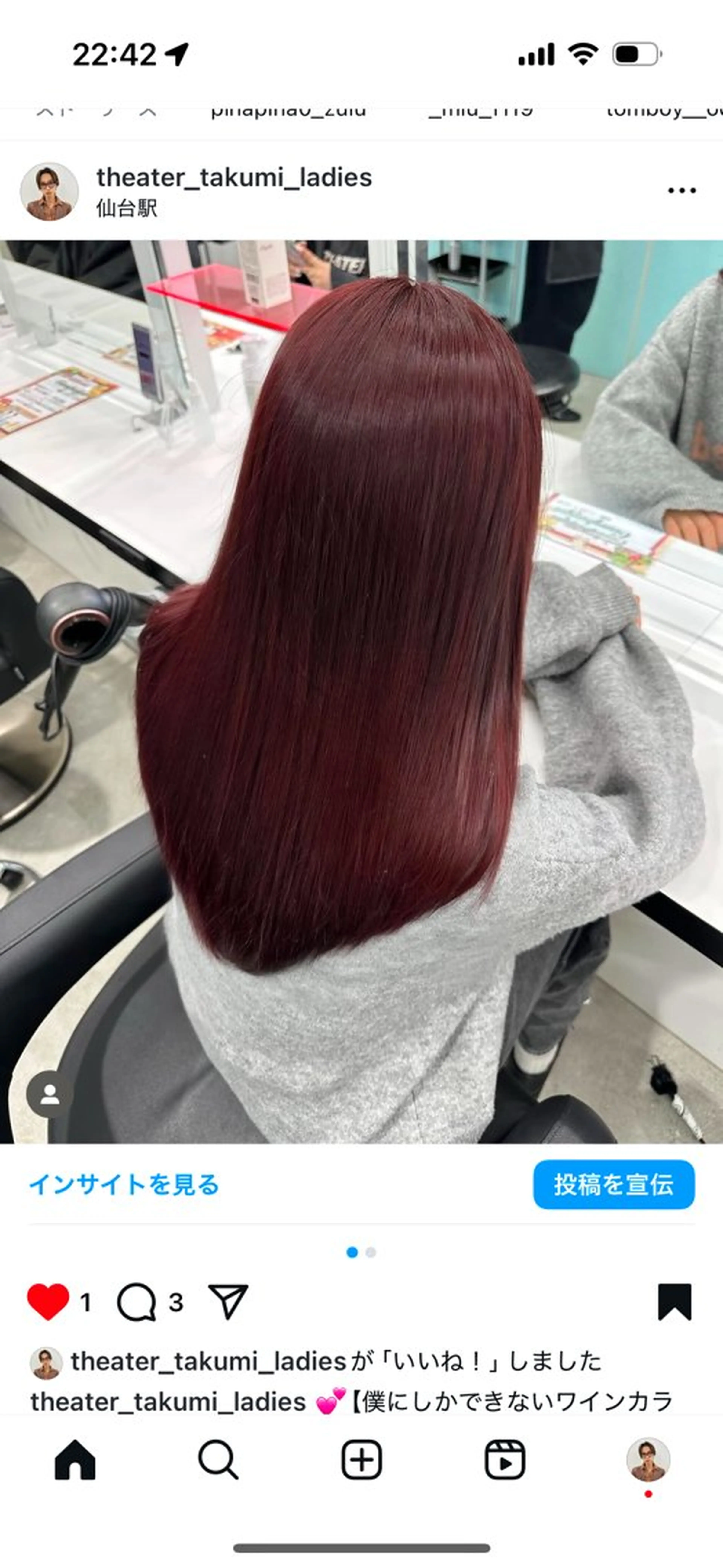 ロング カラー カット ヘアカラー 🍒ワイン系 ウルフカット🍒拓未のヘアスタイル
