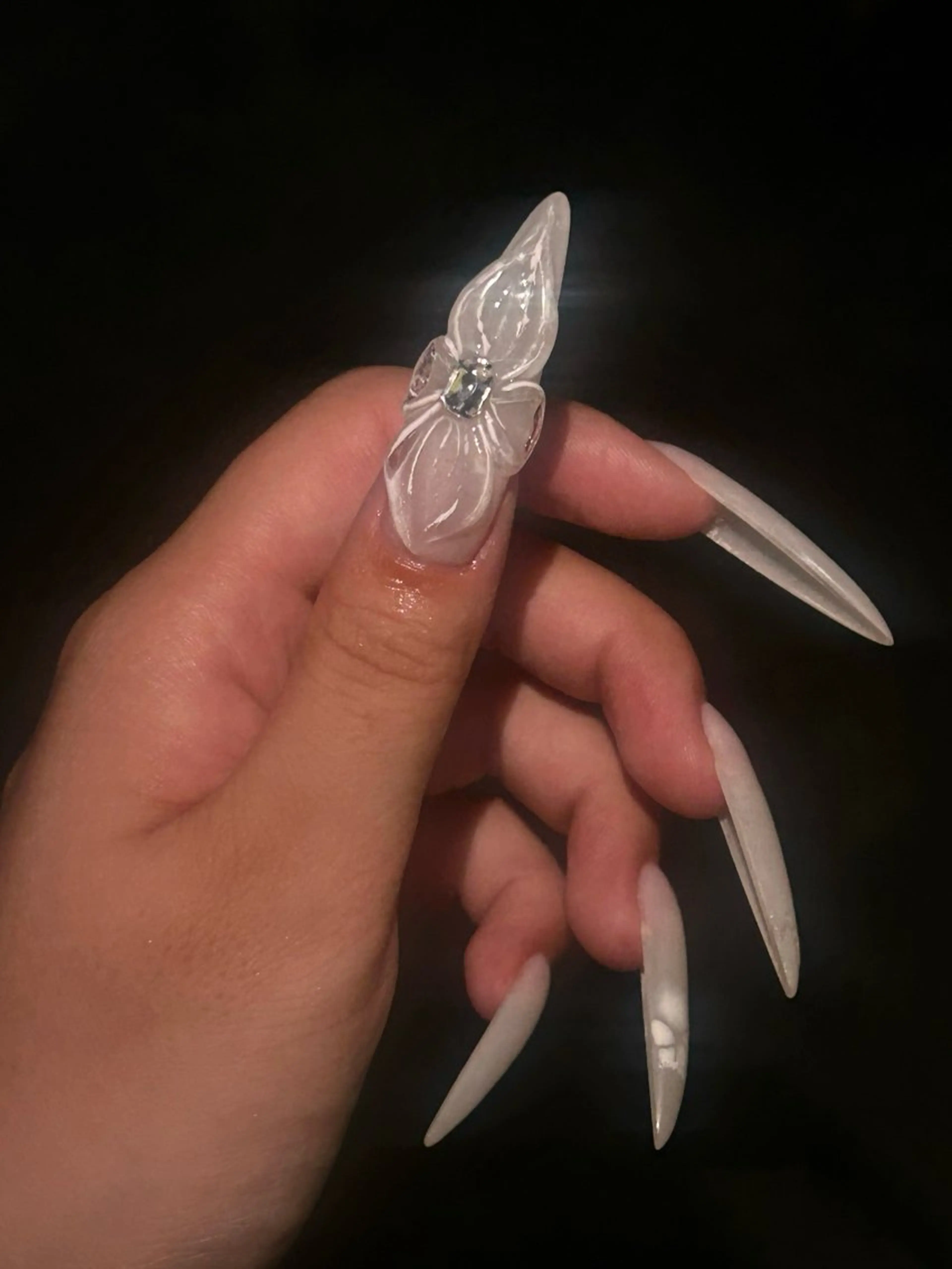 ネイル アートネイル クリアネイル ロングネイル スカルプネイル ワンホンネイル ハンドネイル icy,nail ユリアのネイルデザイン
