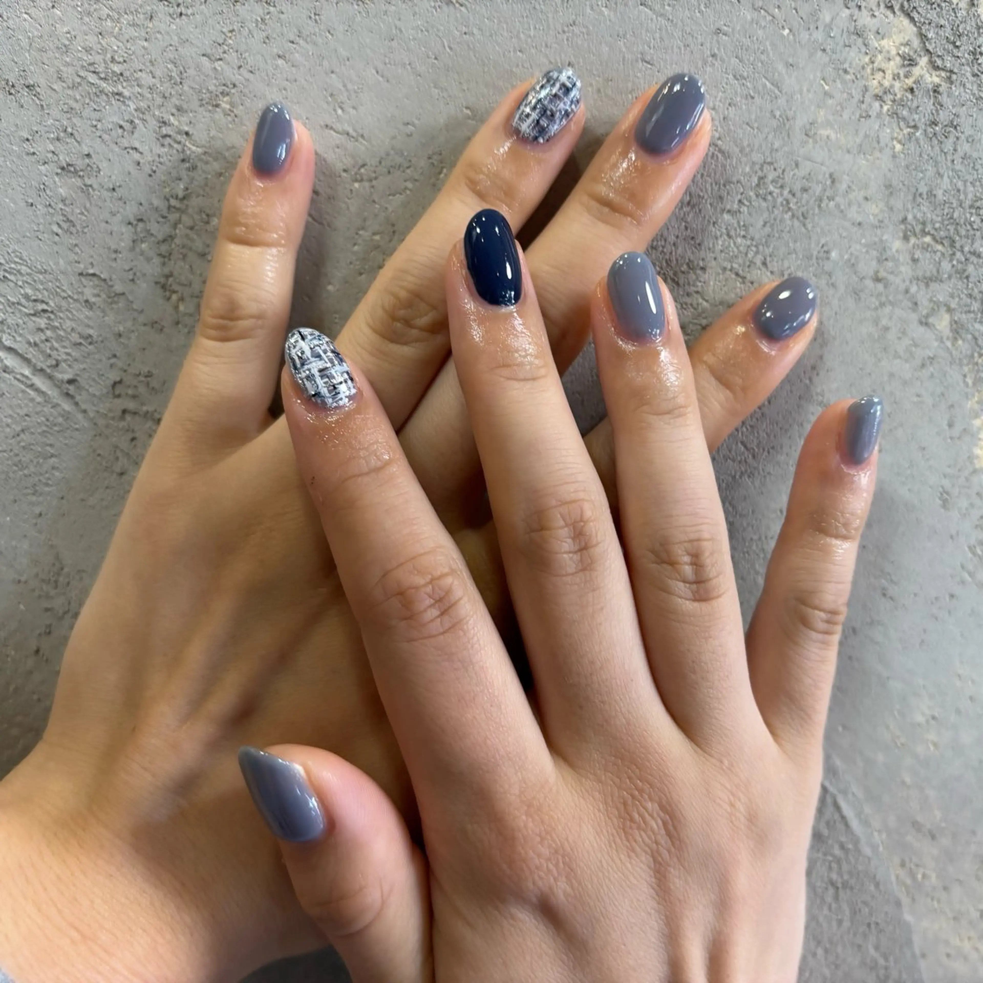 ネイル シンプルネイル ツイードネイル lealea Ayakaのネイルデザイン