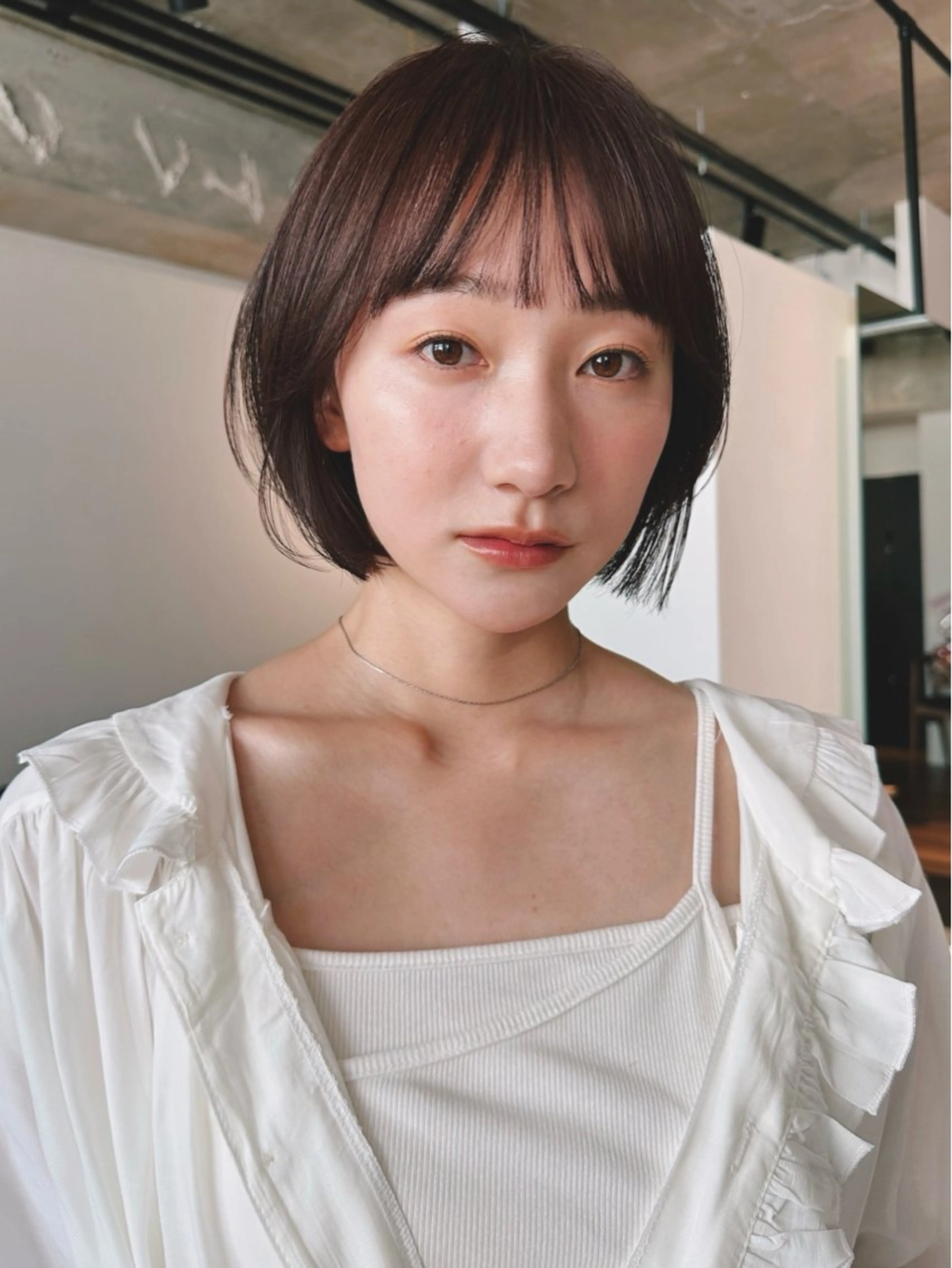 ショート カラー パーマ 🎀小顔×似合わせ× 透明感カラー🎀のヘアスタイル