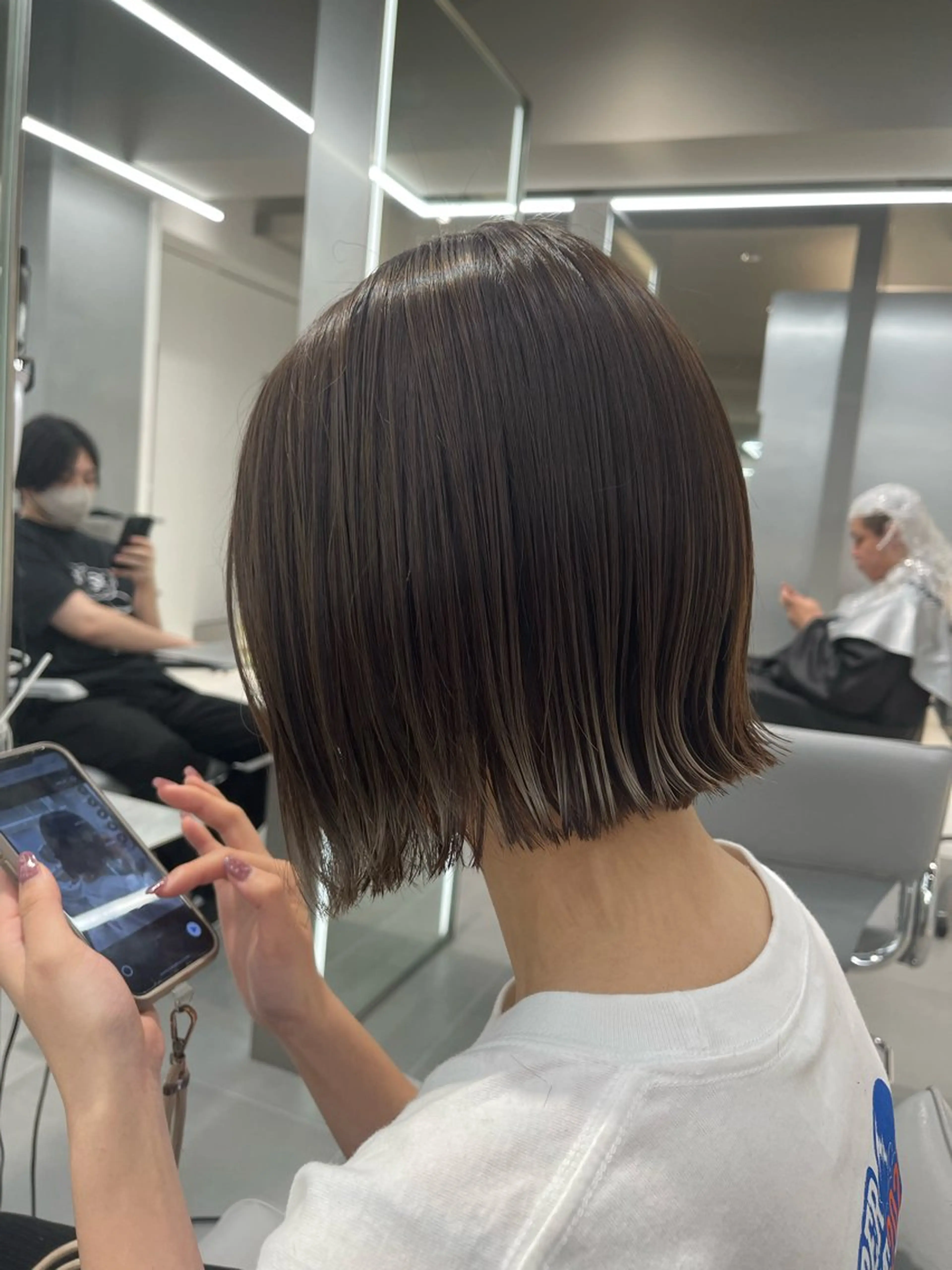 ミディアム カラー グレージュ ボブ カット ヘアカラー トリートメント 透明感カラーが 得意です！NAOKIのヘアスタイル