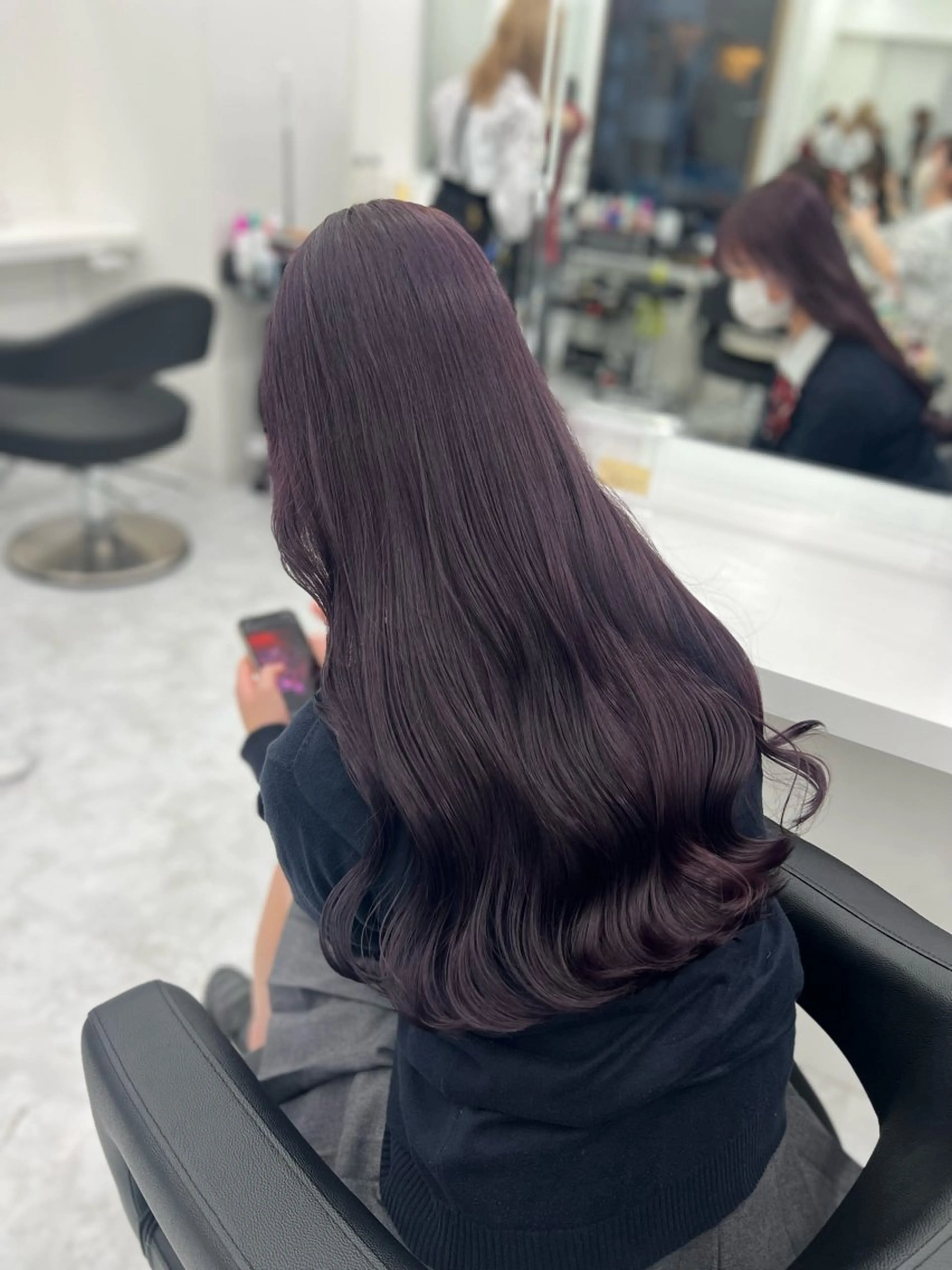 ロング カラー ヘアカラー トリートメント ヘアセット ダブルカラー特化💖 韓国ヘア💖りくのヘアスタイル