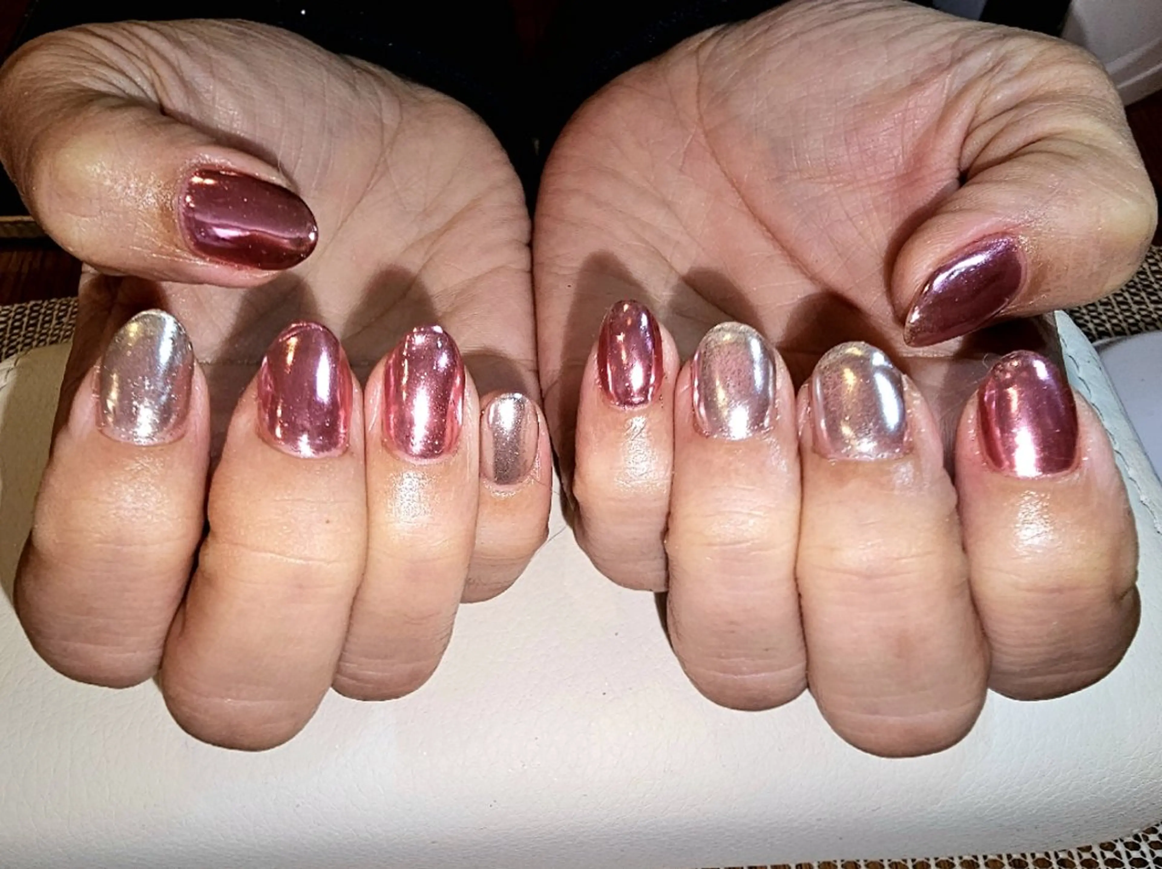 【Hand】ミラーネイル(オフあり)の写真