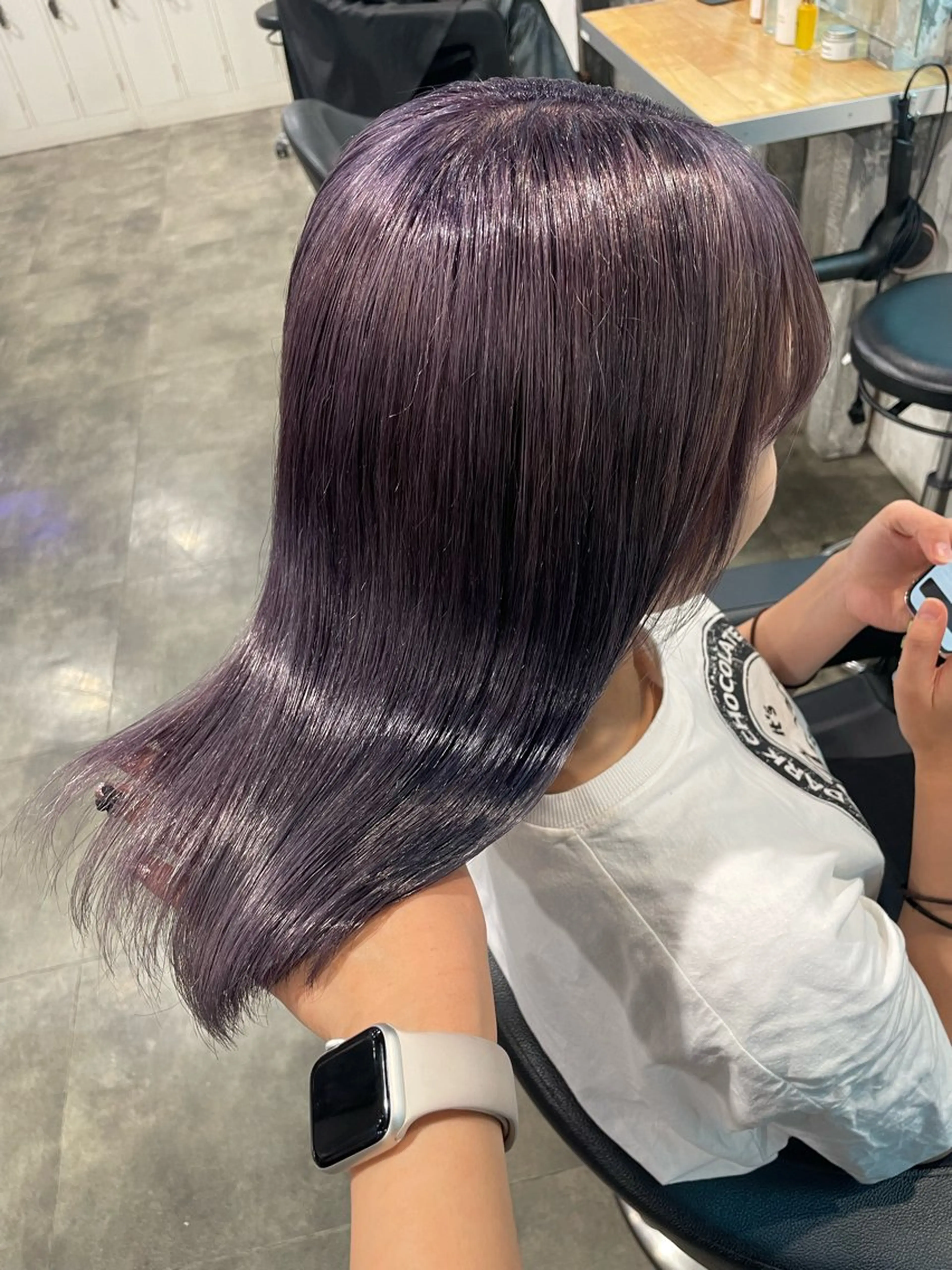 ミディアム カラー ヘアカラー ハイトーンブロンド 横浜💞ミオのヘアスタイル