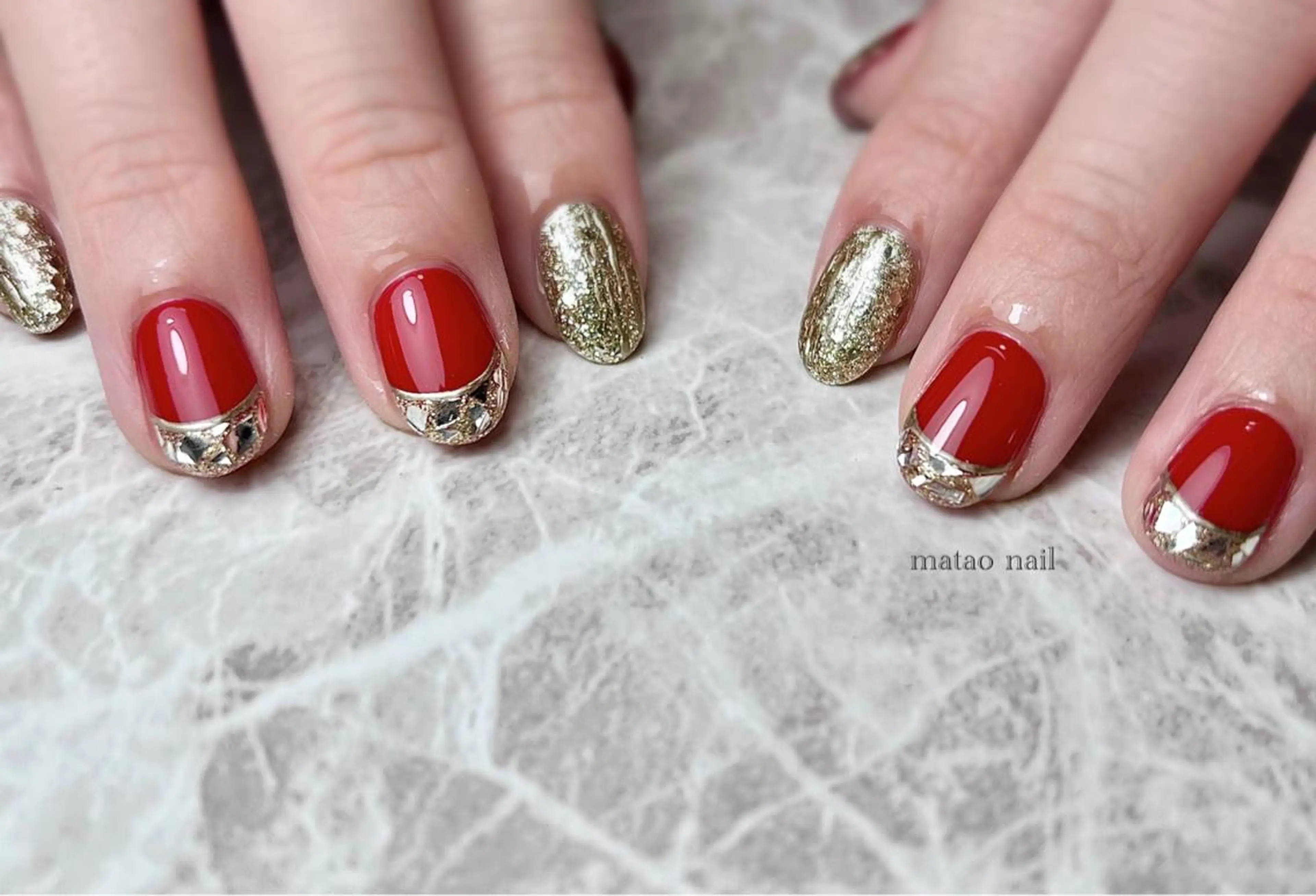 ネイル フレンチネイル ガラスフレンチ ハンドネイル フットネイル matao nailのネイルデザイン