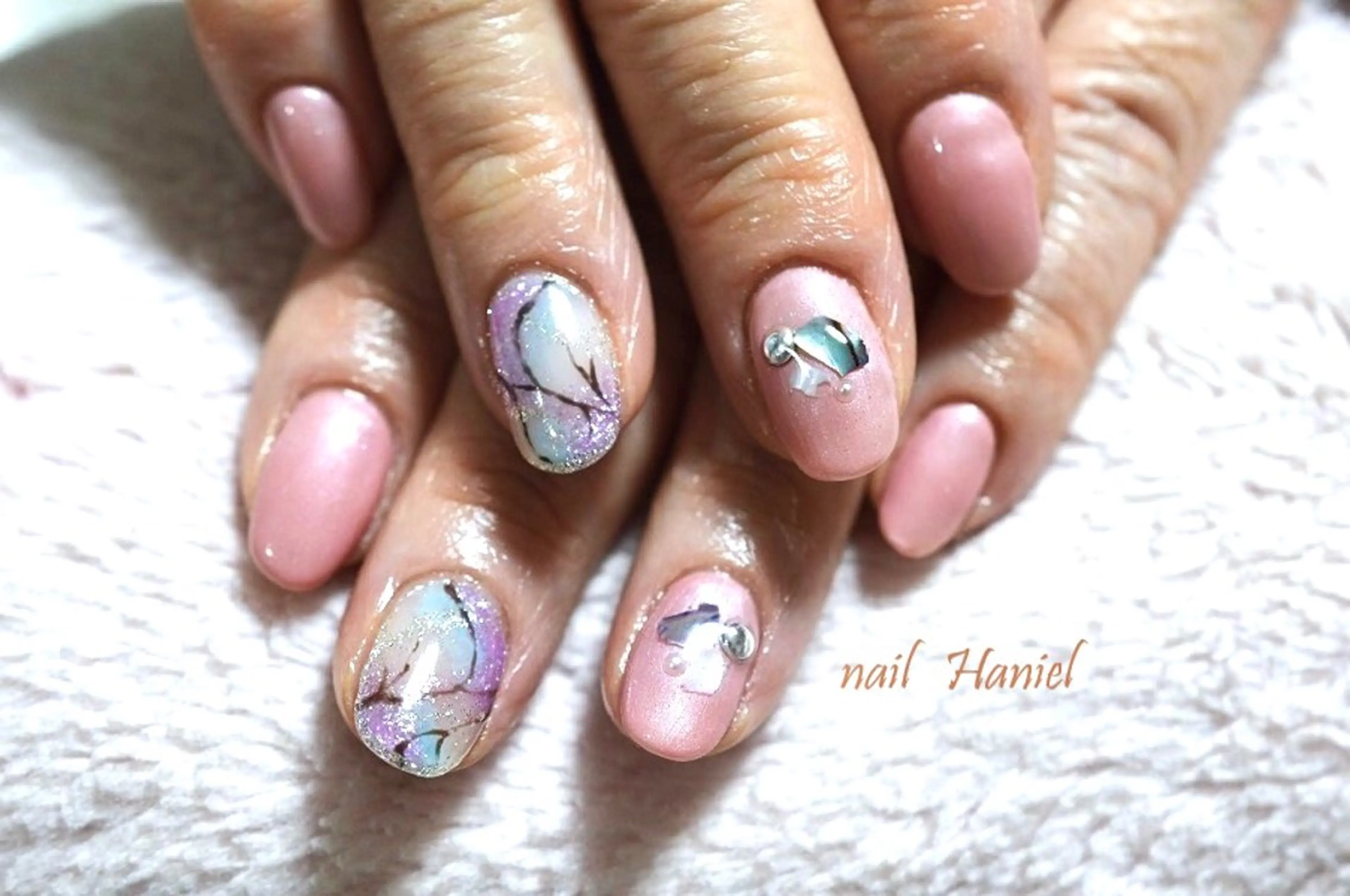 ネイル アートネイル ジェルネイル 韓国ネイル オフィスネイル ワンカラーネイル nail Haniel所属・半蔵門サロンハニエル 魅神 ちよのネイルデザイン