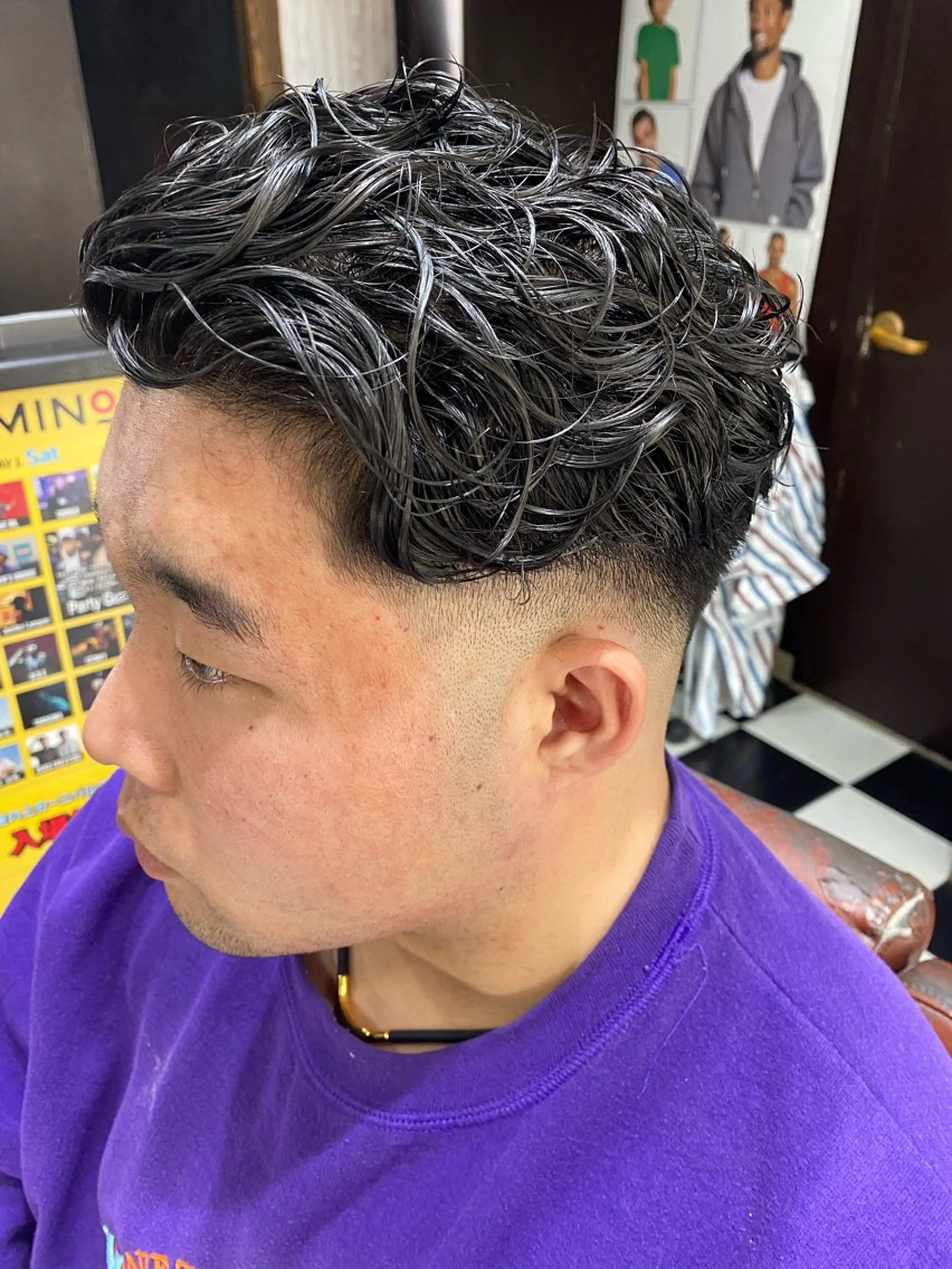 ミディアム パーマ メンズ ミディアムパーマ フェードカット メンズパーマ BADBARBER蒲田店所属・barber goriのその他イメージ