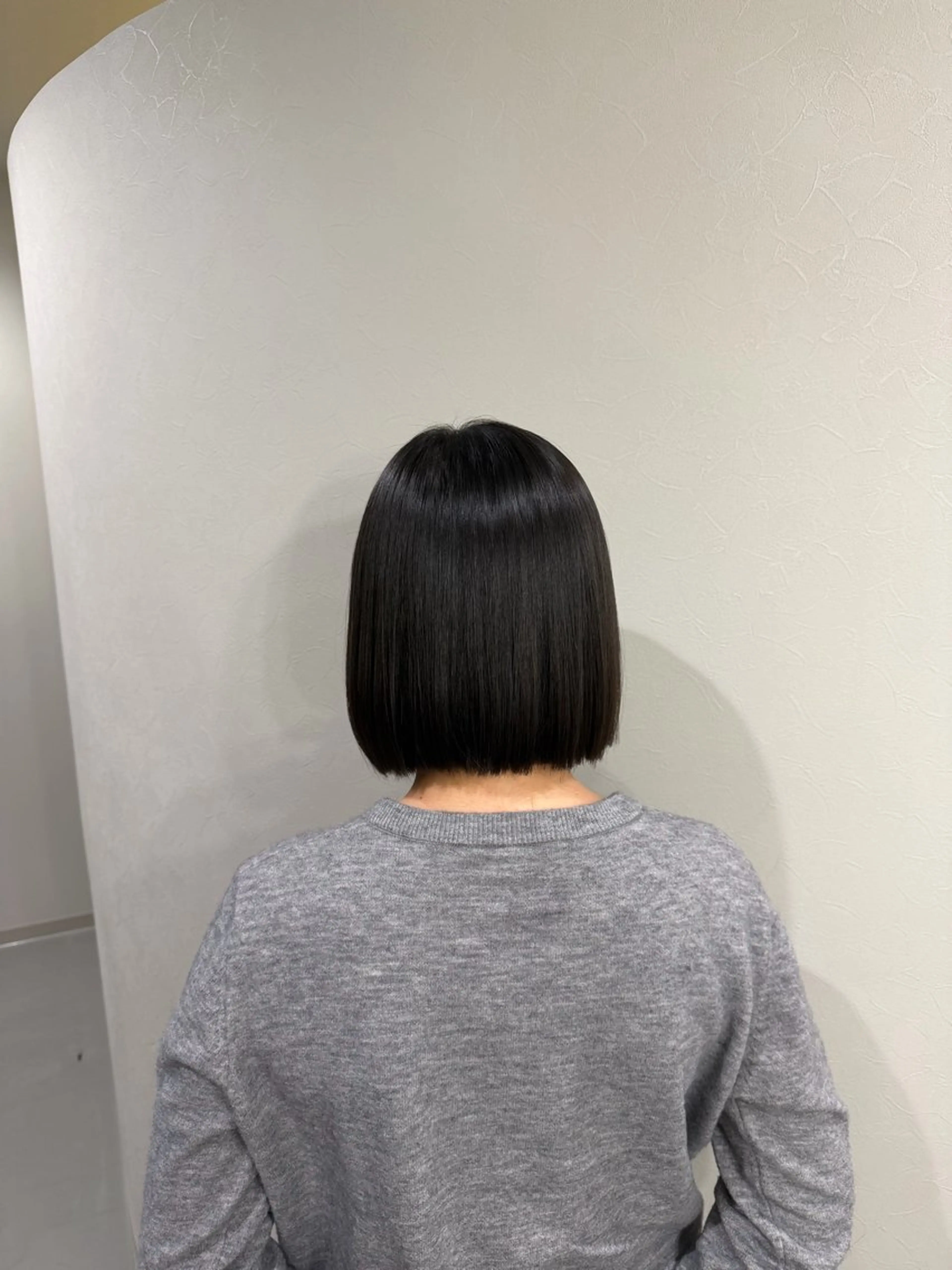 ミディアム ボブ 縮毛矯正 縮毛矯正 長野 英聡のヘアスタイル