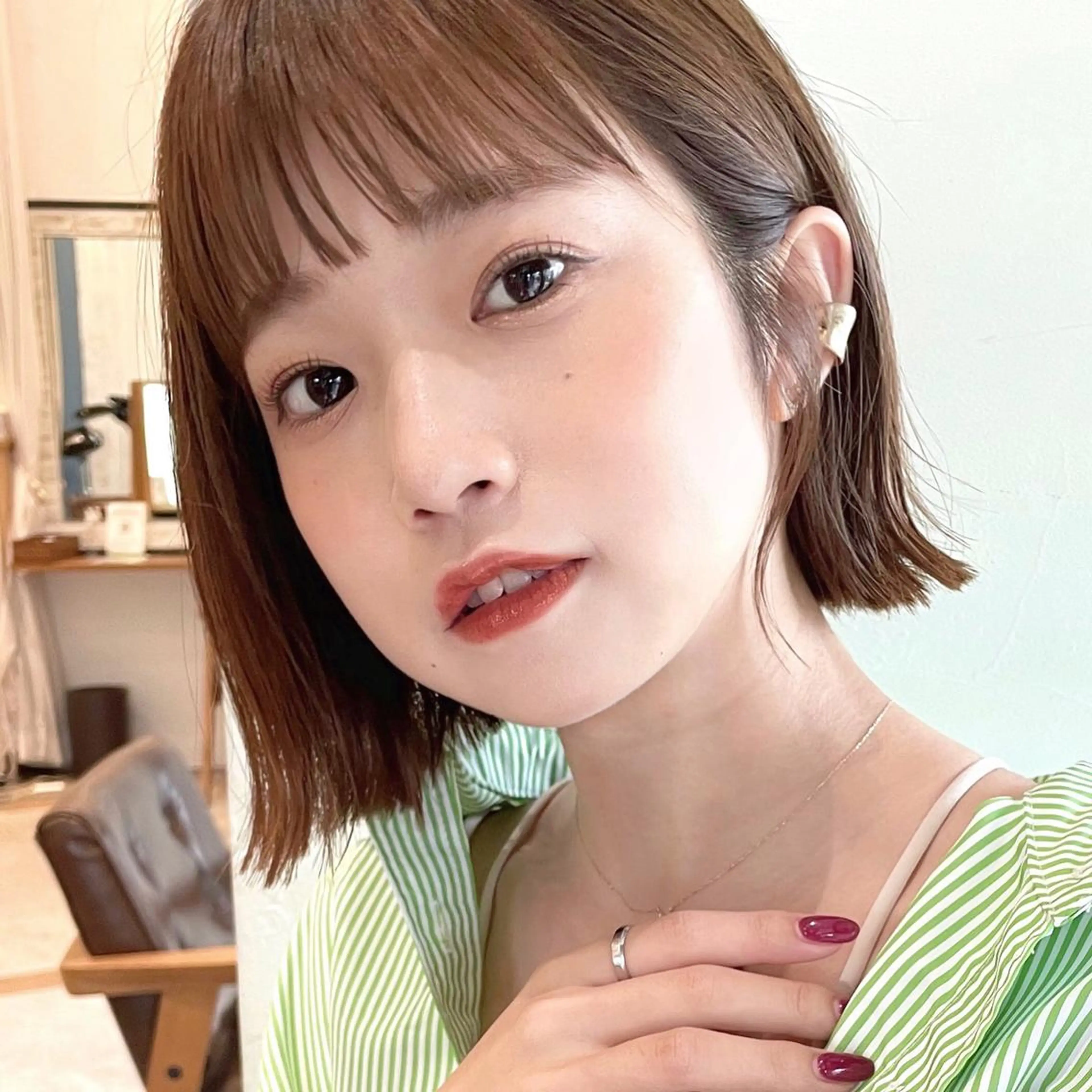 ショート カラー ボブ カット ヘアカラー OAK 学芸大学所属・秋葉萌　透明感カラー /レイヤー/ボブ♡のヘアスタイル
