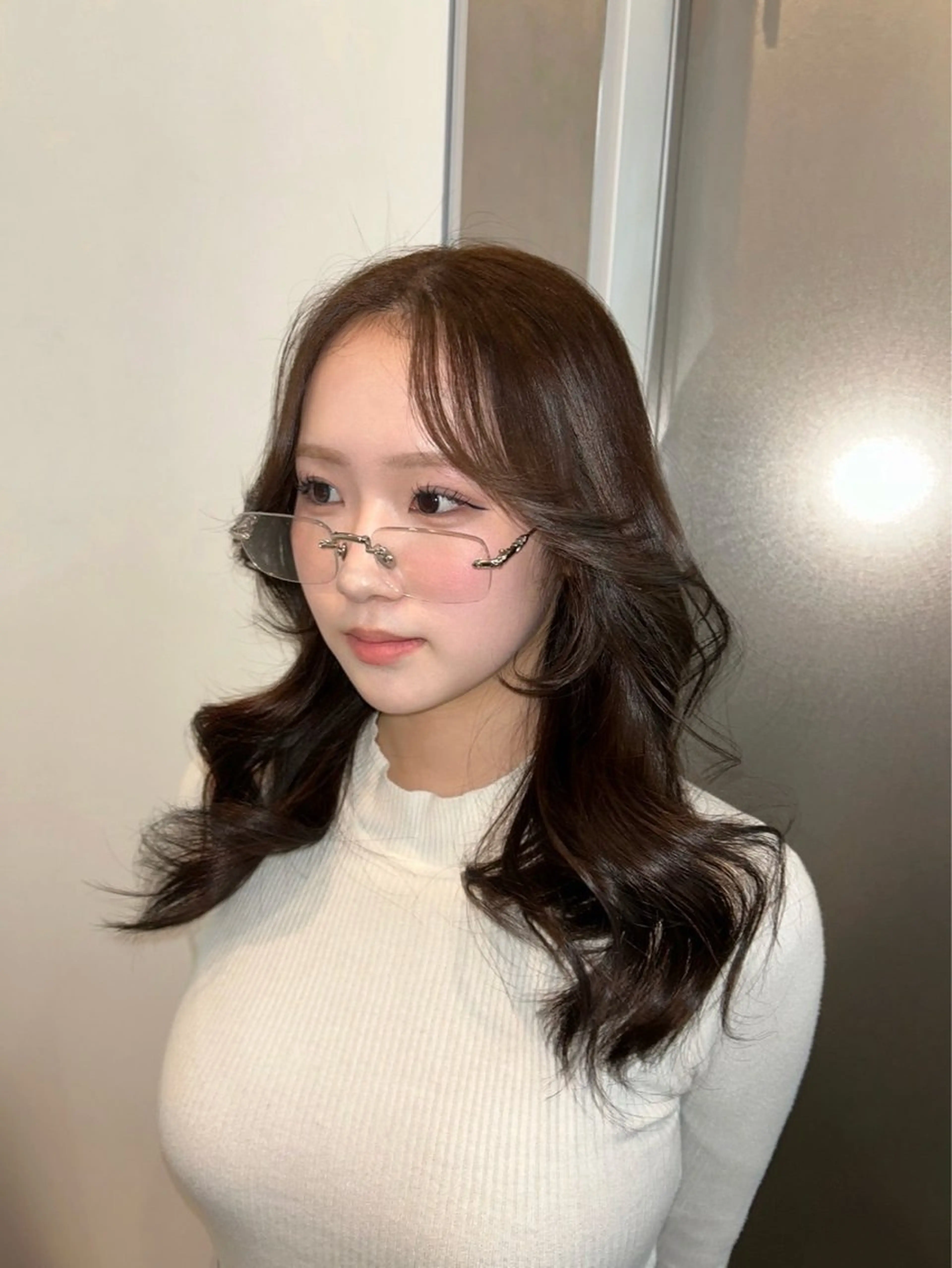 ロング カラー ブラウンカラー 韓国風ヘア 💖原宿/韓国ヘア 顔周りカット/Rioのヘアスタイル