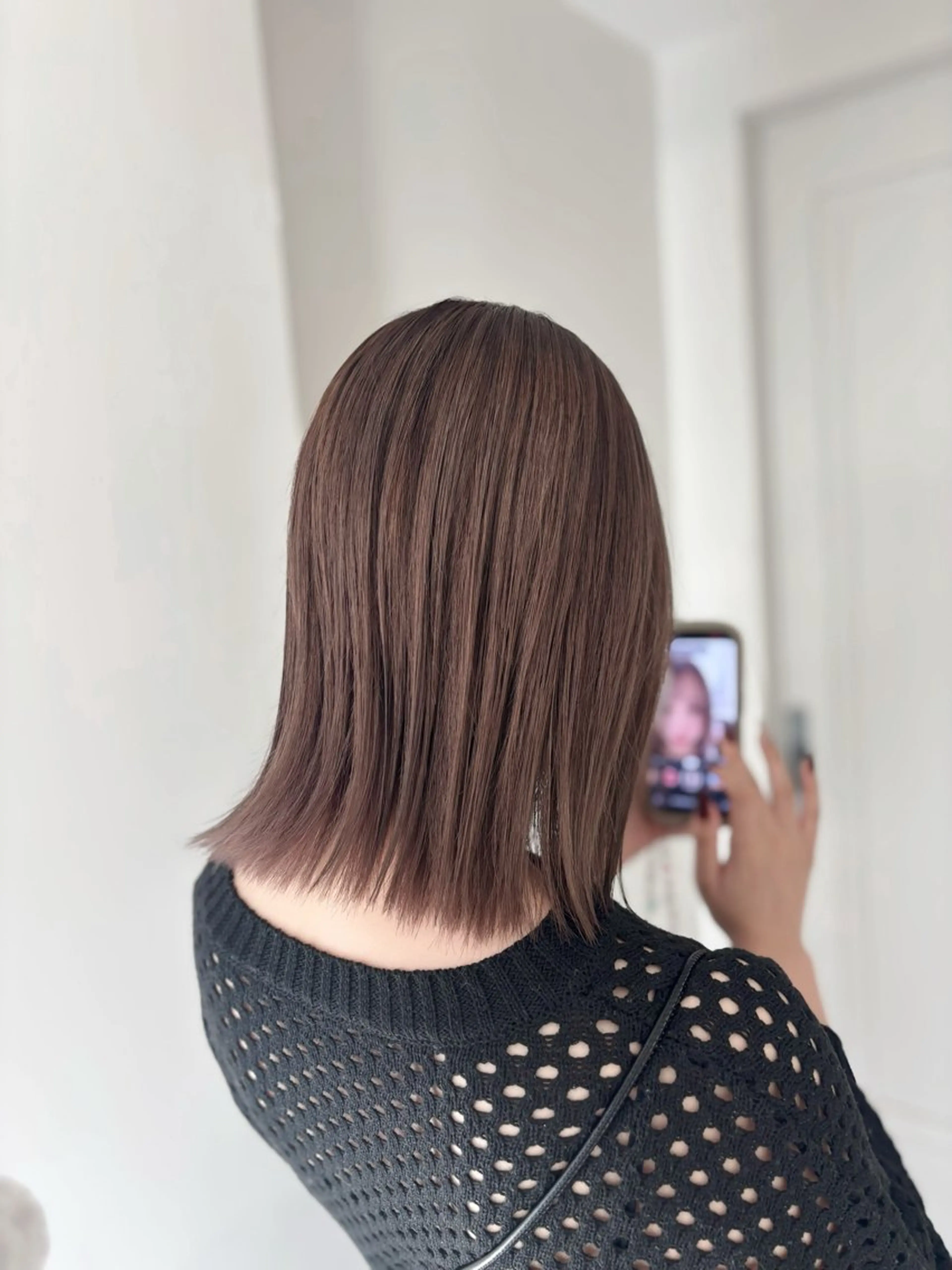 ミディアム カラー カット ヘアカラー トリートメント 栗林 茉那のヘアスタイル