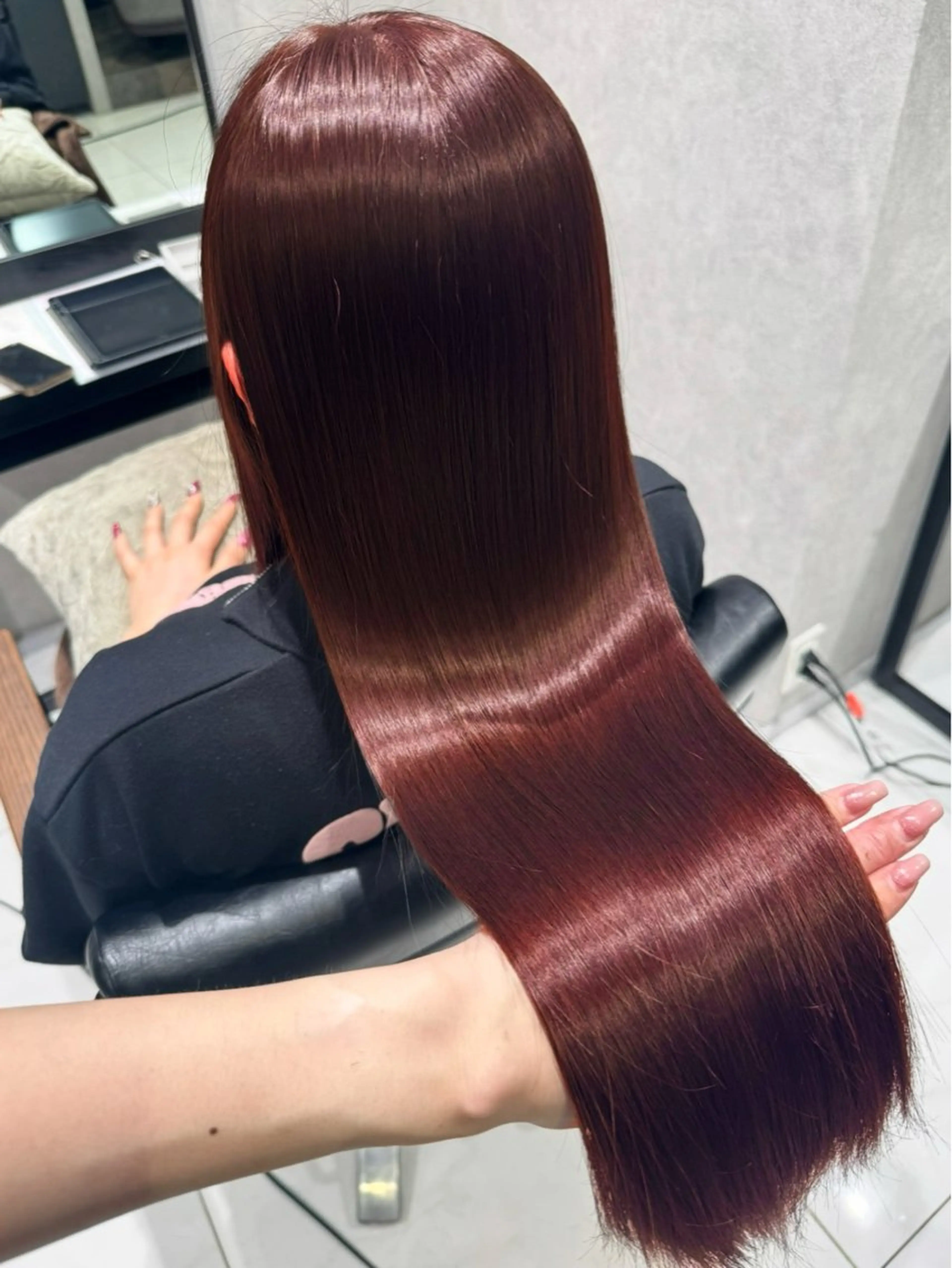 ロング 髪質改善 縮毛矯正 トリートメント ヘアカラー トリートメント 髪質改善”艶"カラー 🤍Hono🐶のヘアスタイル