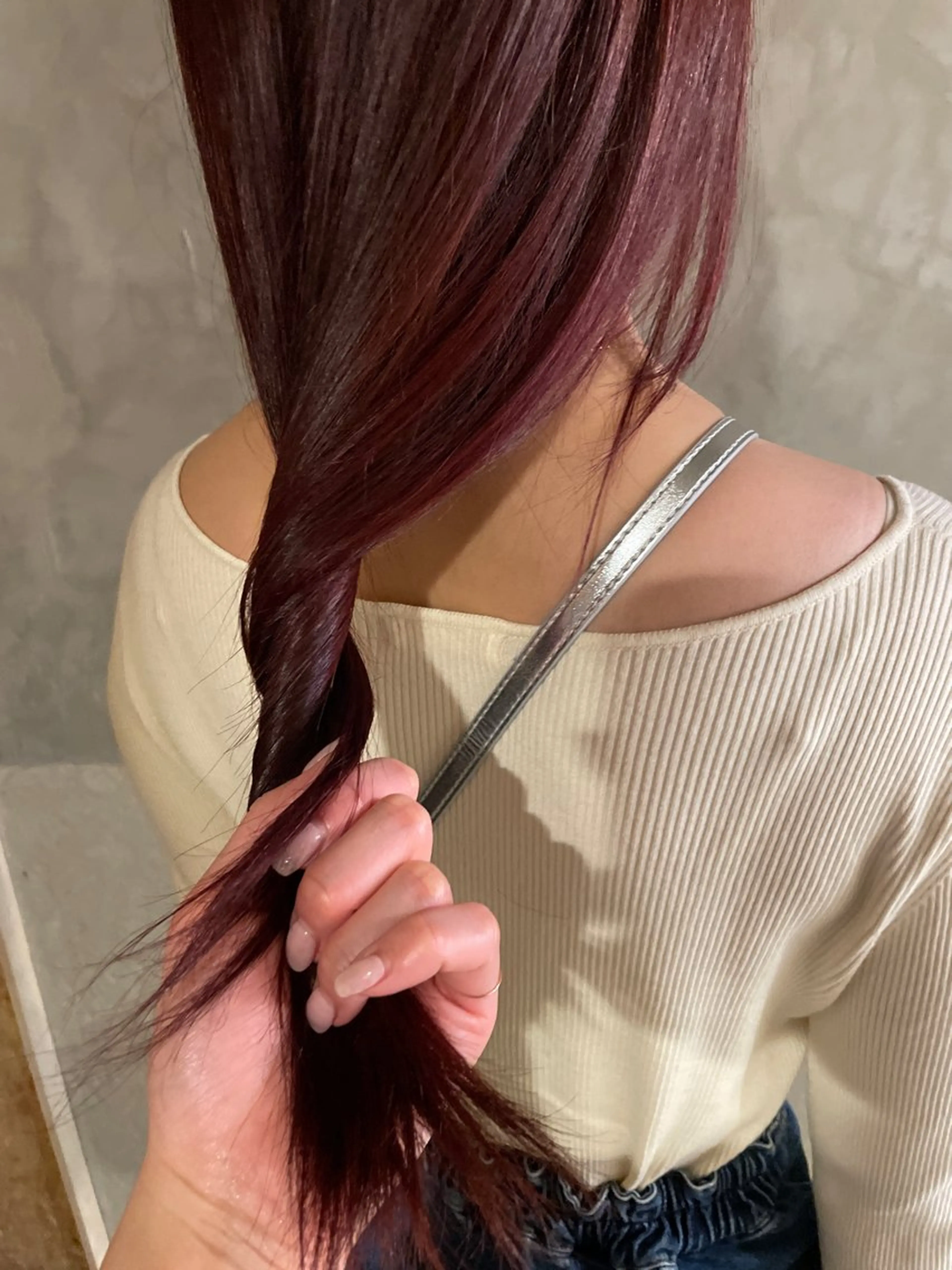 ロング カラー ダブルカラー カット ヘアカラー トリートメント さの あやねのヘアスタイル