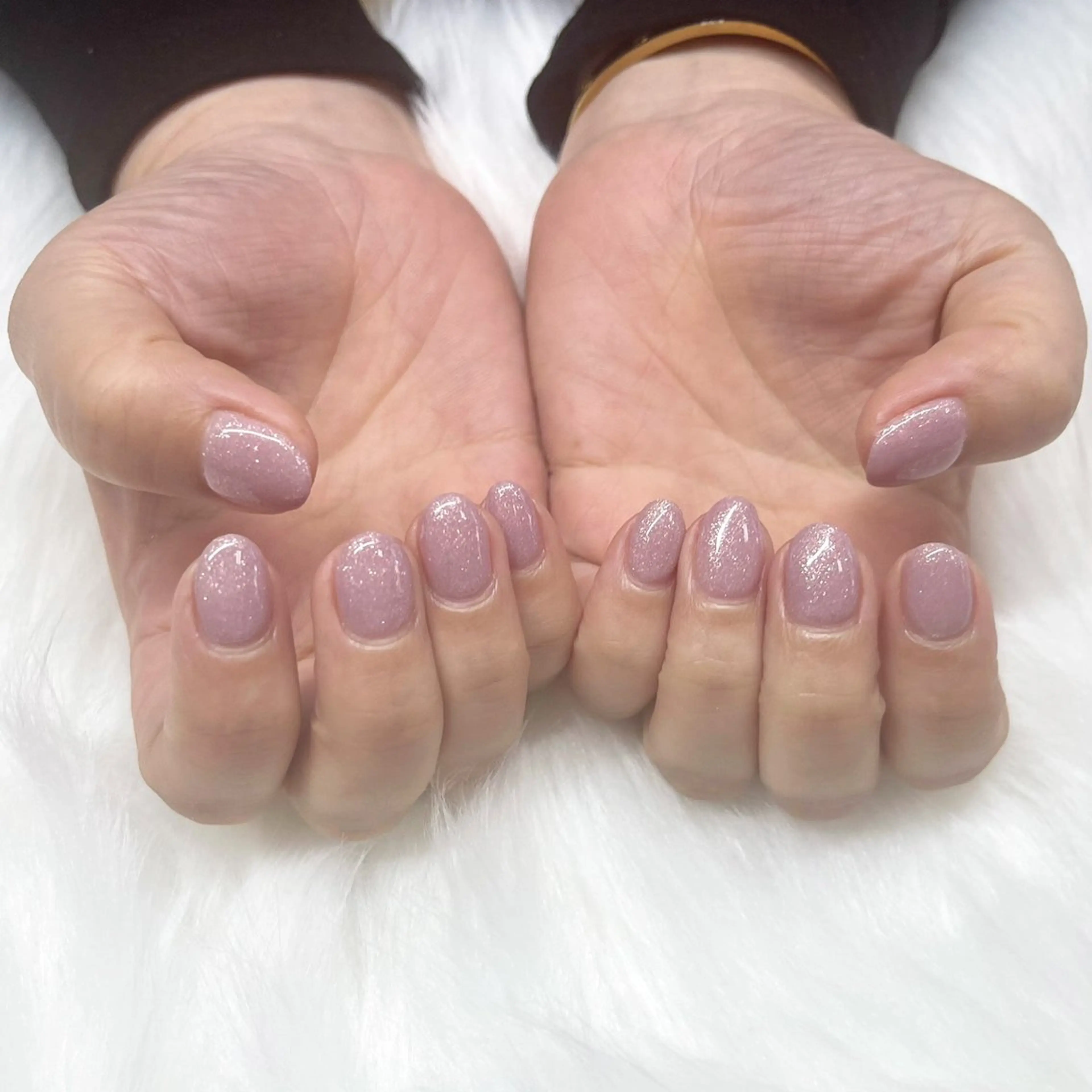ネイル ラメ(グリッター) ワンカラーネイル ピンク Lealea nのネイルデザイン