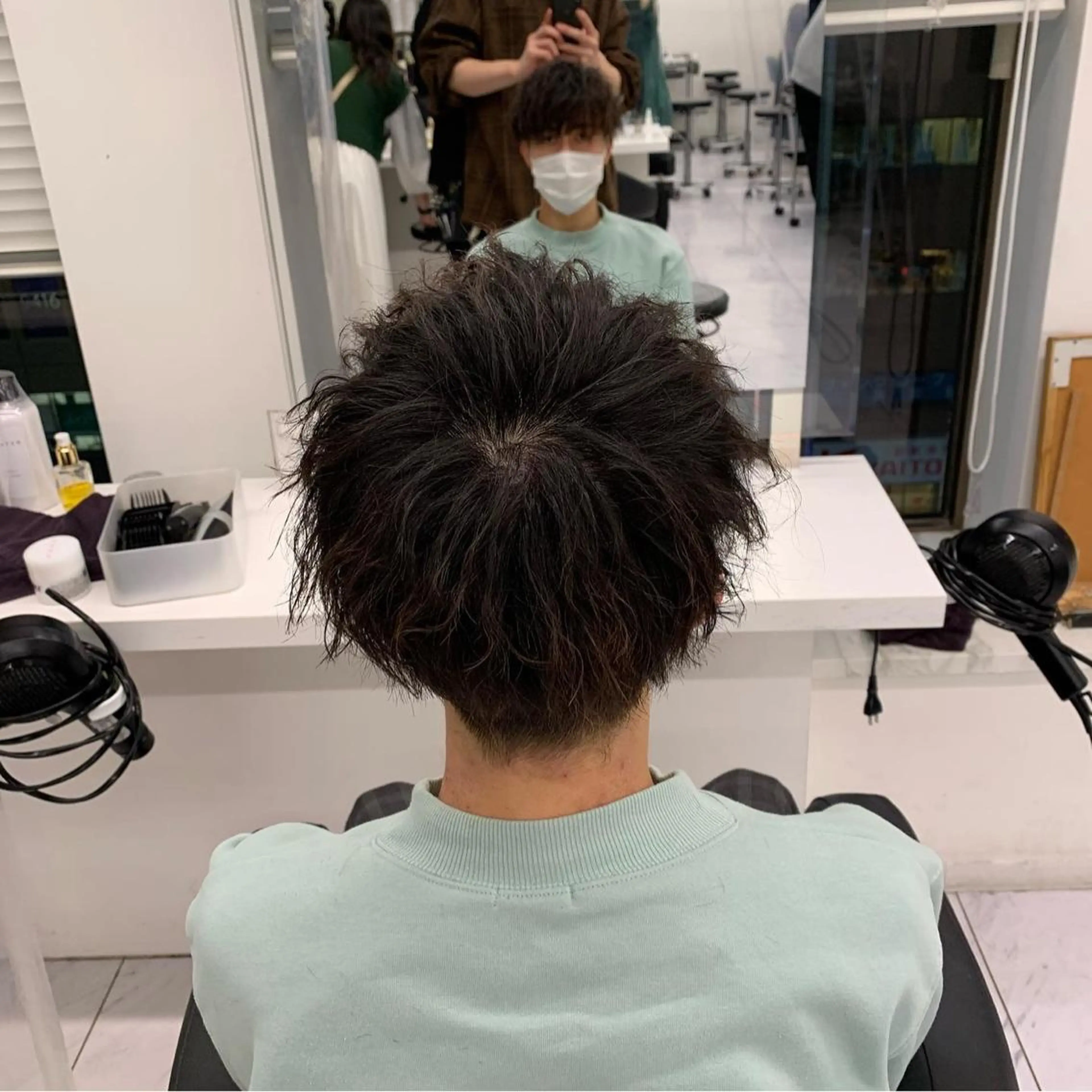 ショート カラー パーマ メンズ カット パーマ トリートメント ヘッドスパ ヘアセット ✨メンズウルフ特化 美容師タイガ✨のヘアスタイル