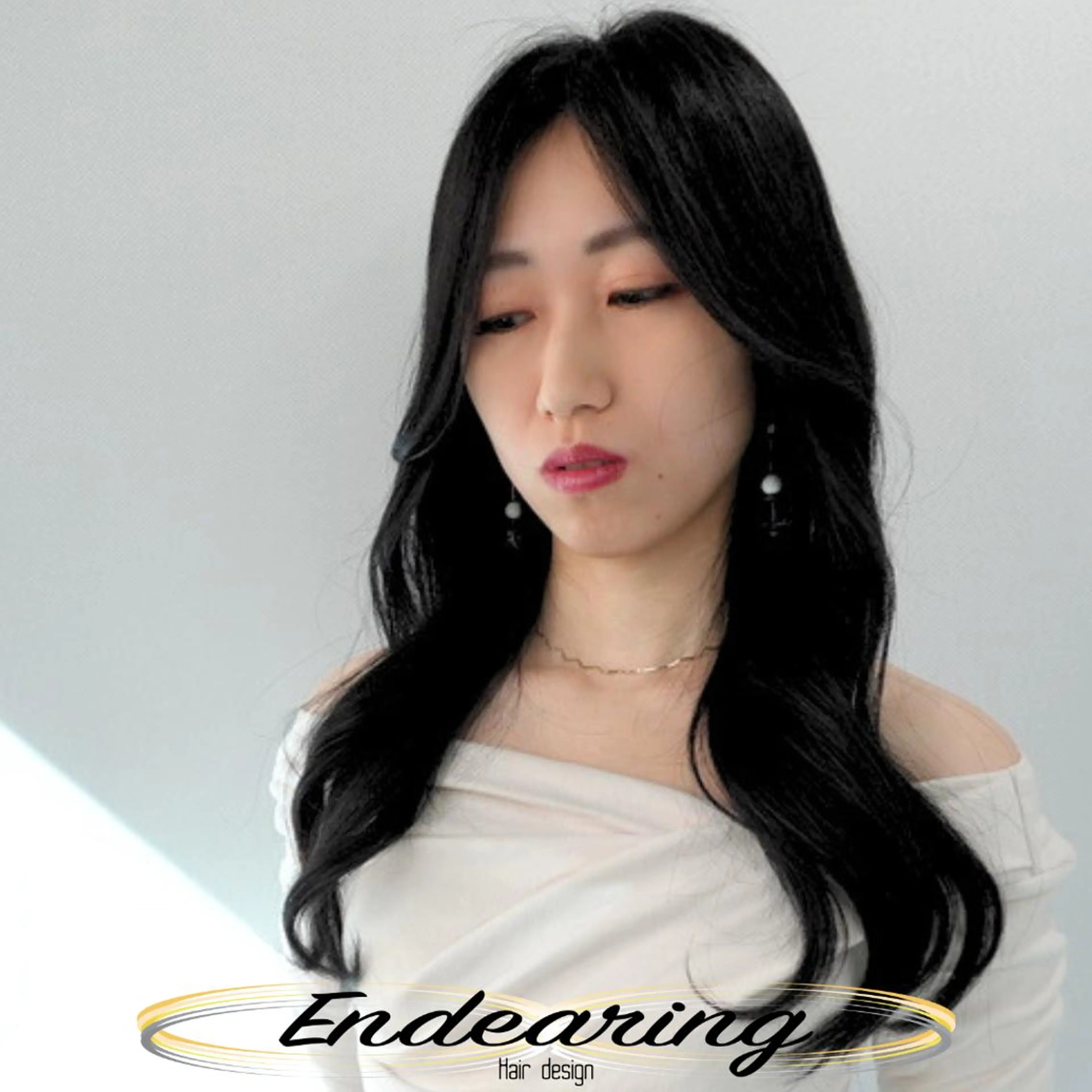 セミロング 顔まわりレイヤー 韓国風ヘア レイヤーカット 似合わせカット カット Endearing 銀座/レイヤーカットのヘアスタイル