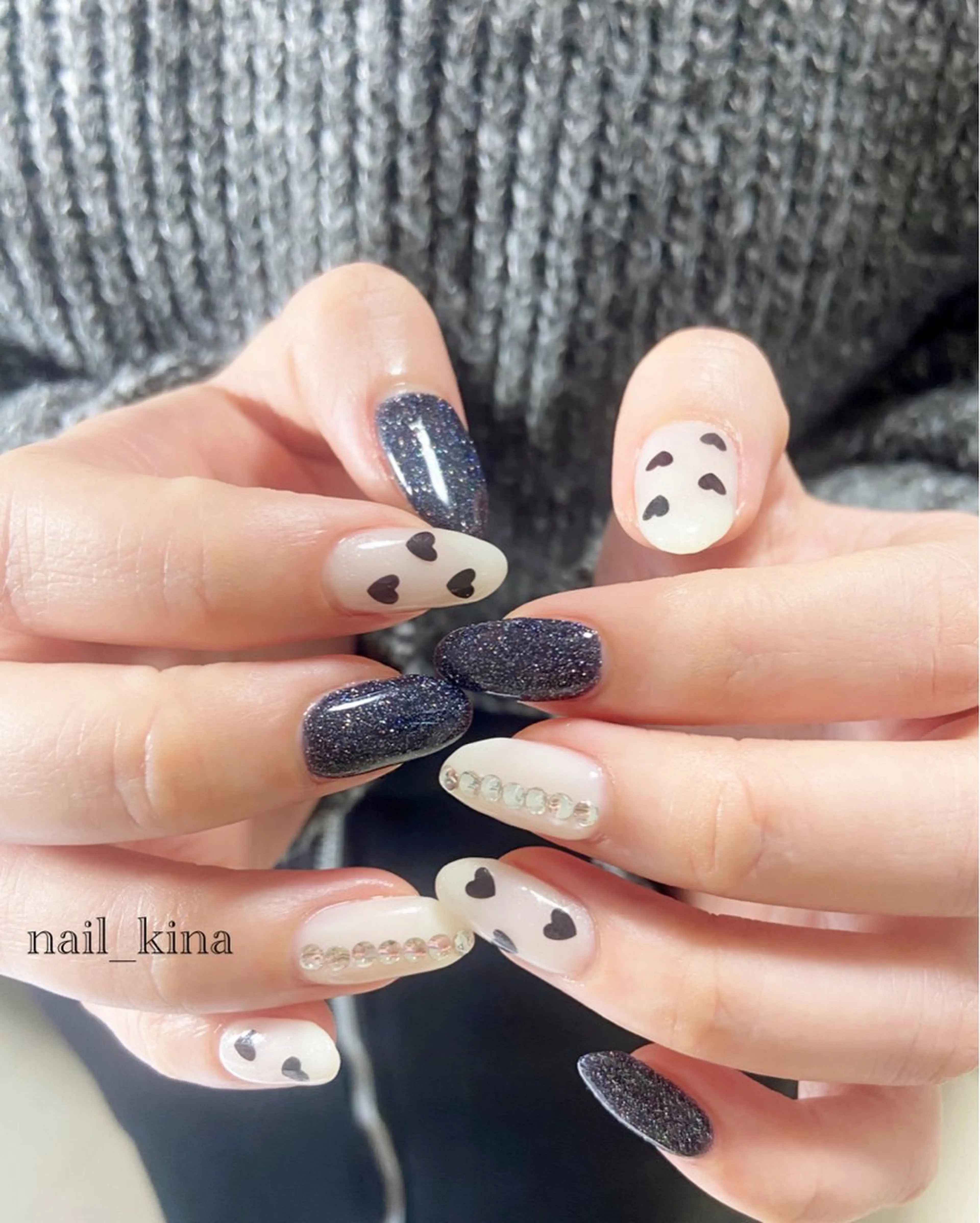ネイル フラッシュネイル マグネットネイル ワンカラーネイル バレンタイン nail_ kinaのネイルデザイン