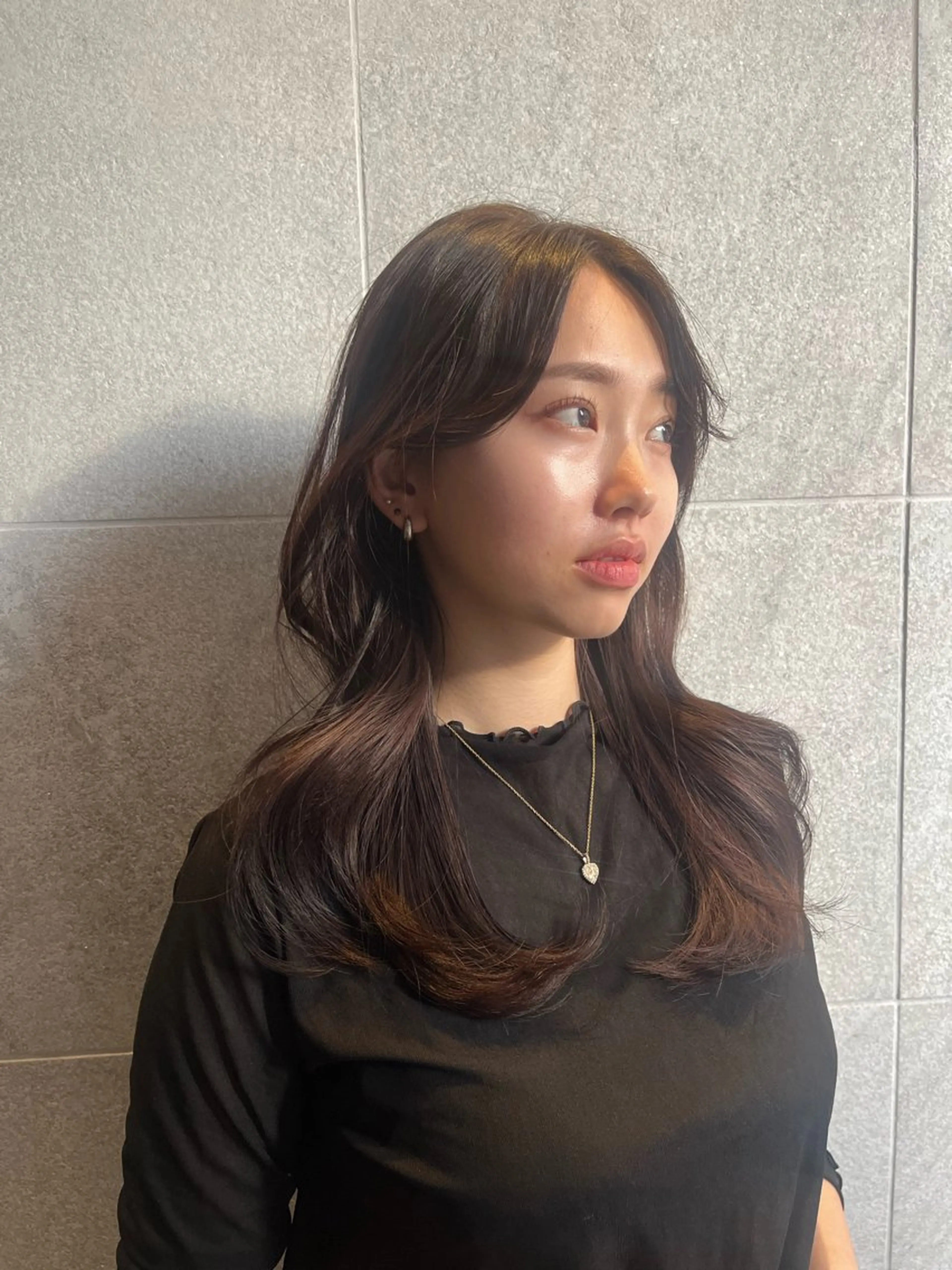 セミロング カラー 山崎/ボブ縮毛矯正 レイヤー髪質改善のヘアスタイル