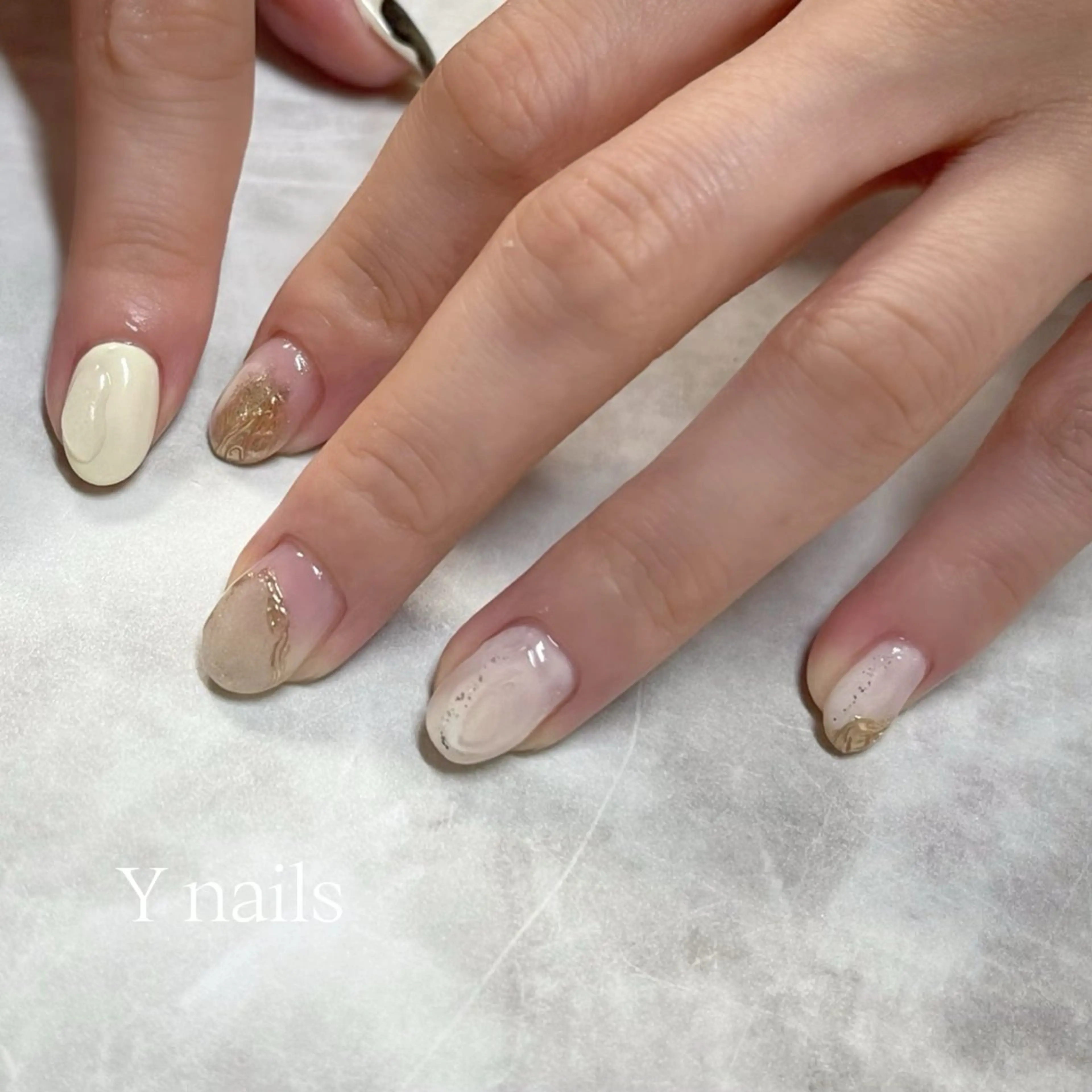 ネイル マグネットネイル ニュアンスネイル ハンドネイル 桜井 Y nailsのネイルデザイン