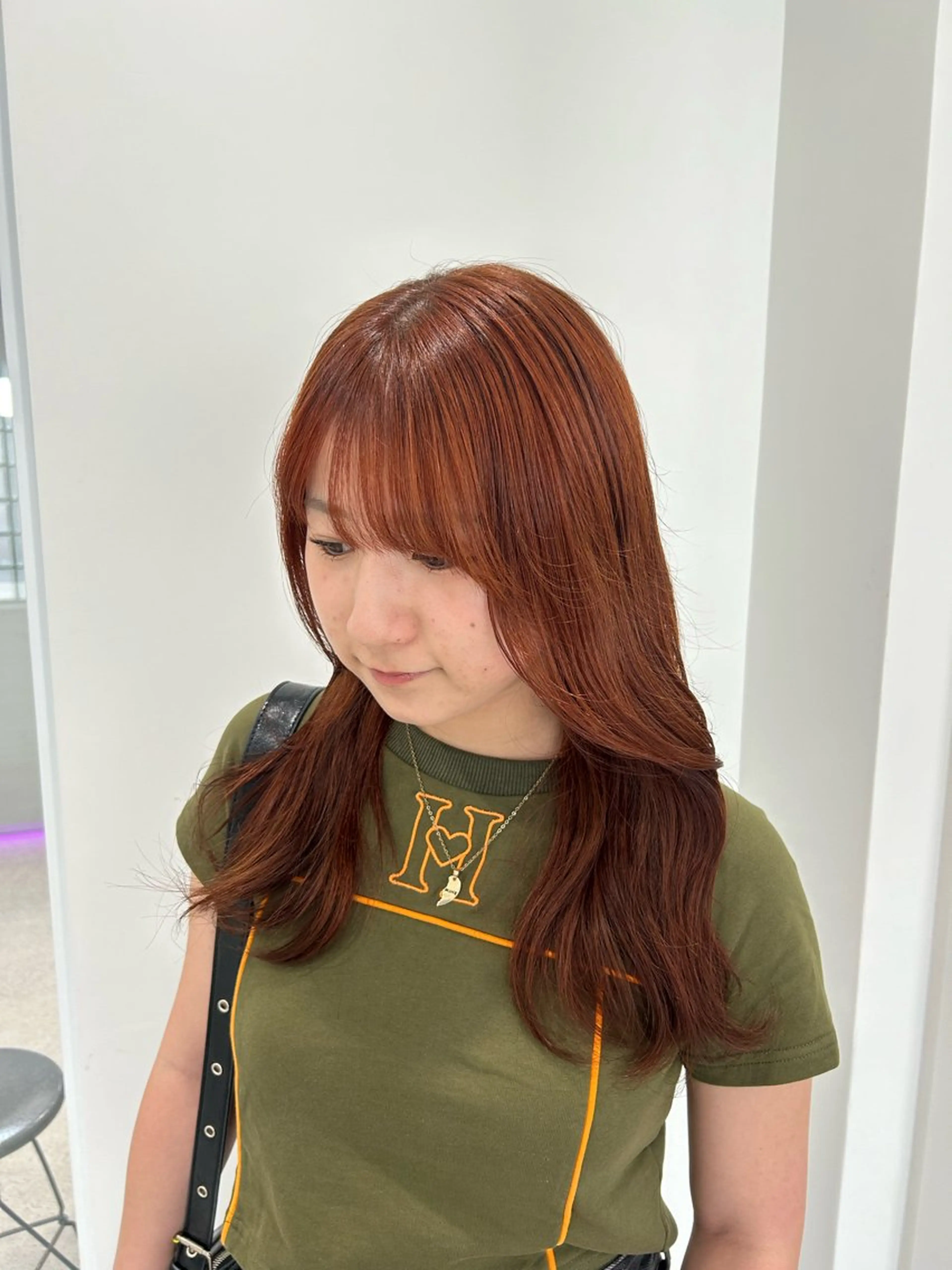 セミロング カラー 愛結 暖色カラー🎀🩰のヘアスタイル