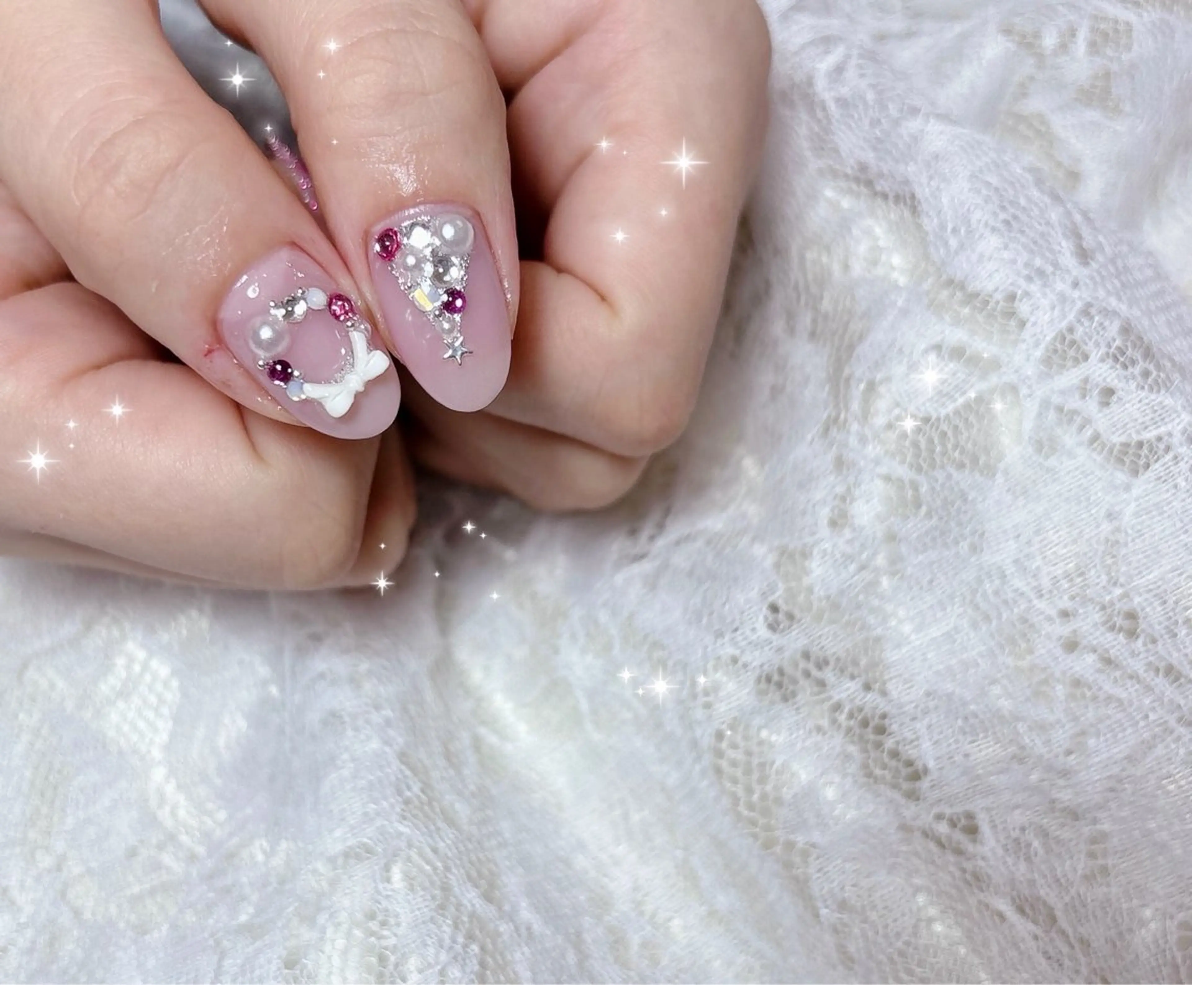ネイル 冬ネイル クリスマス ハンドネイル FLARE NAIL フレアネイルのネイルデザイン