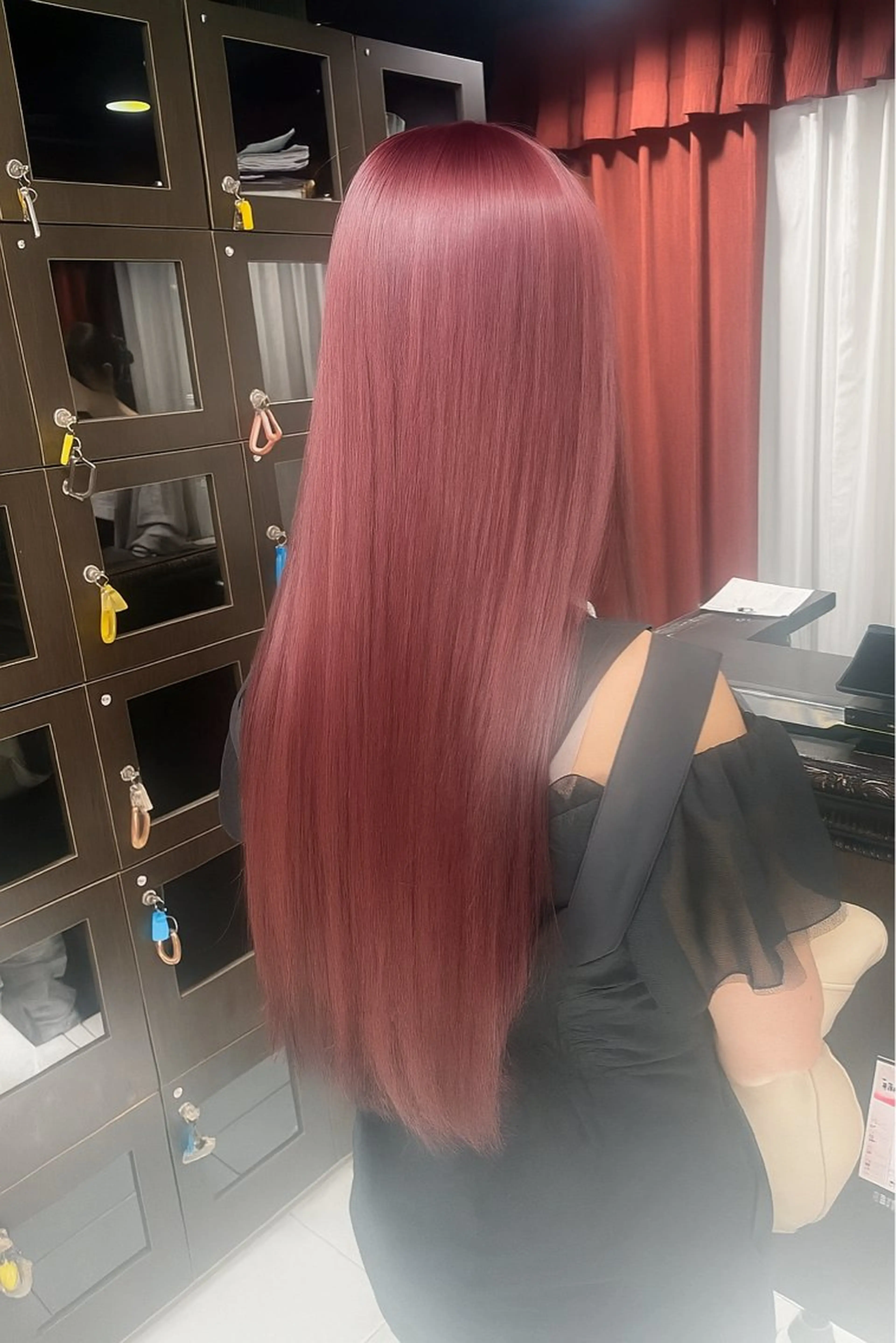 ミディアム ピンクブラウン ヘアカラー ♡ヘアセット.ピンク Ayakaのヘアスタイル